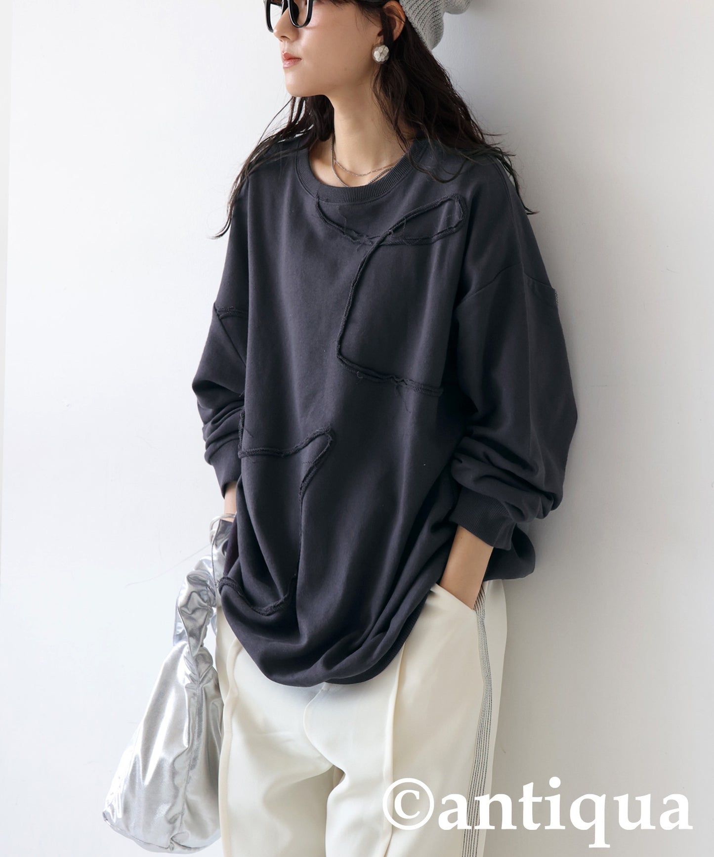 Raw Edge Design Sweatshirts Ladies