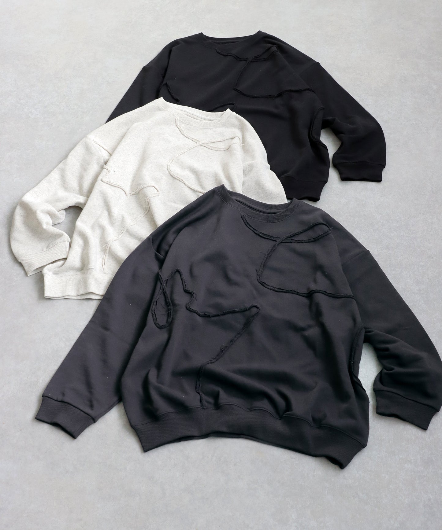 Raw Edge Design Sweatshirts Ladies