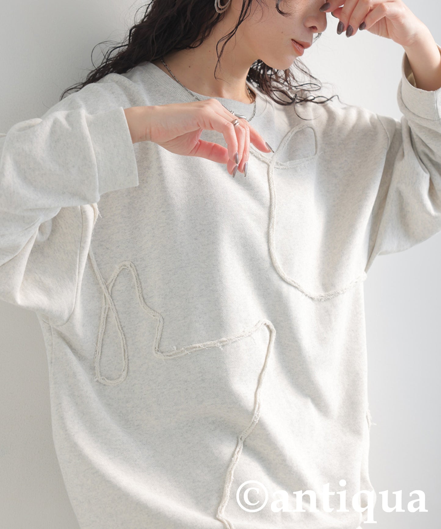 Raw Edge Design Sweatshirts Ladies