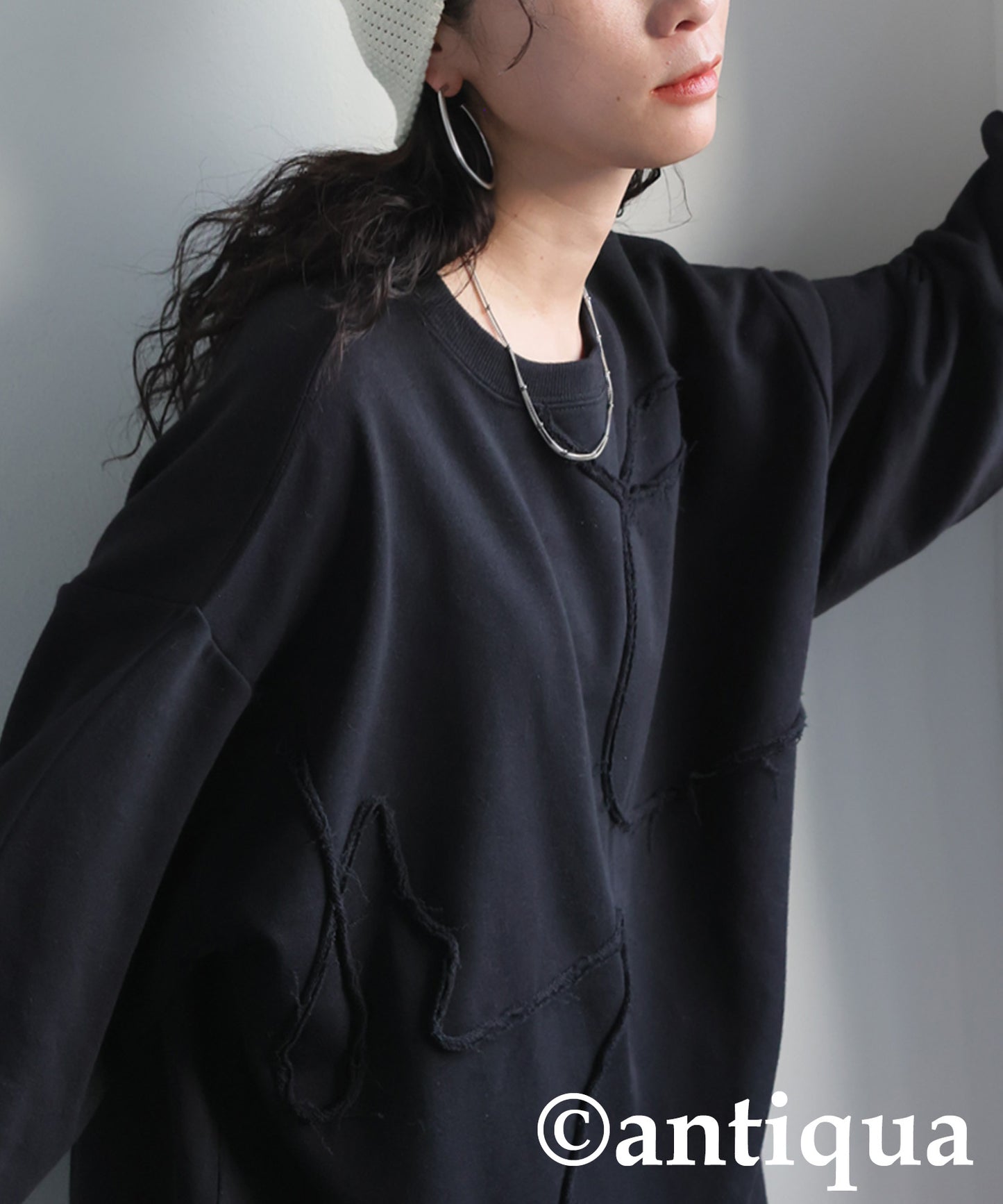 Raw Edge Design Sweatshirts Ladies