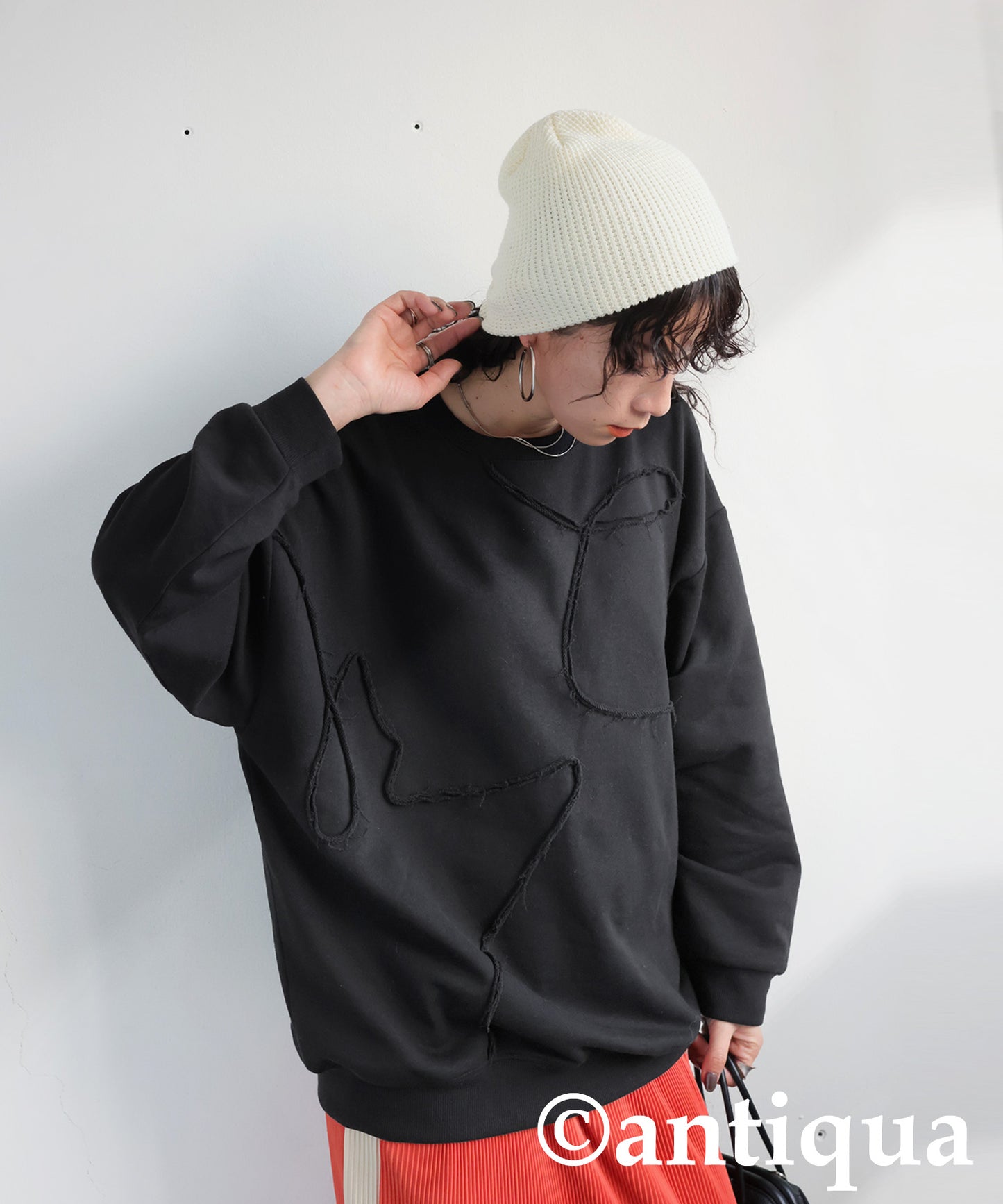 Raw Edge Design Sweatshirts Ladies