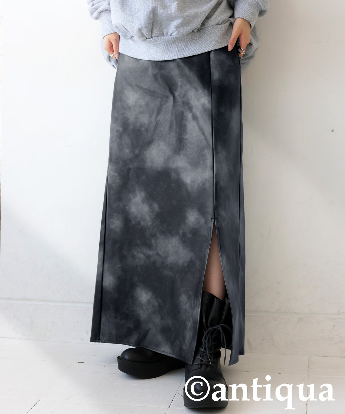 Tie Dye Pattern Leather Skirt Ladies