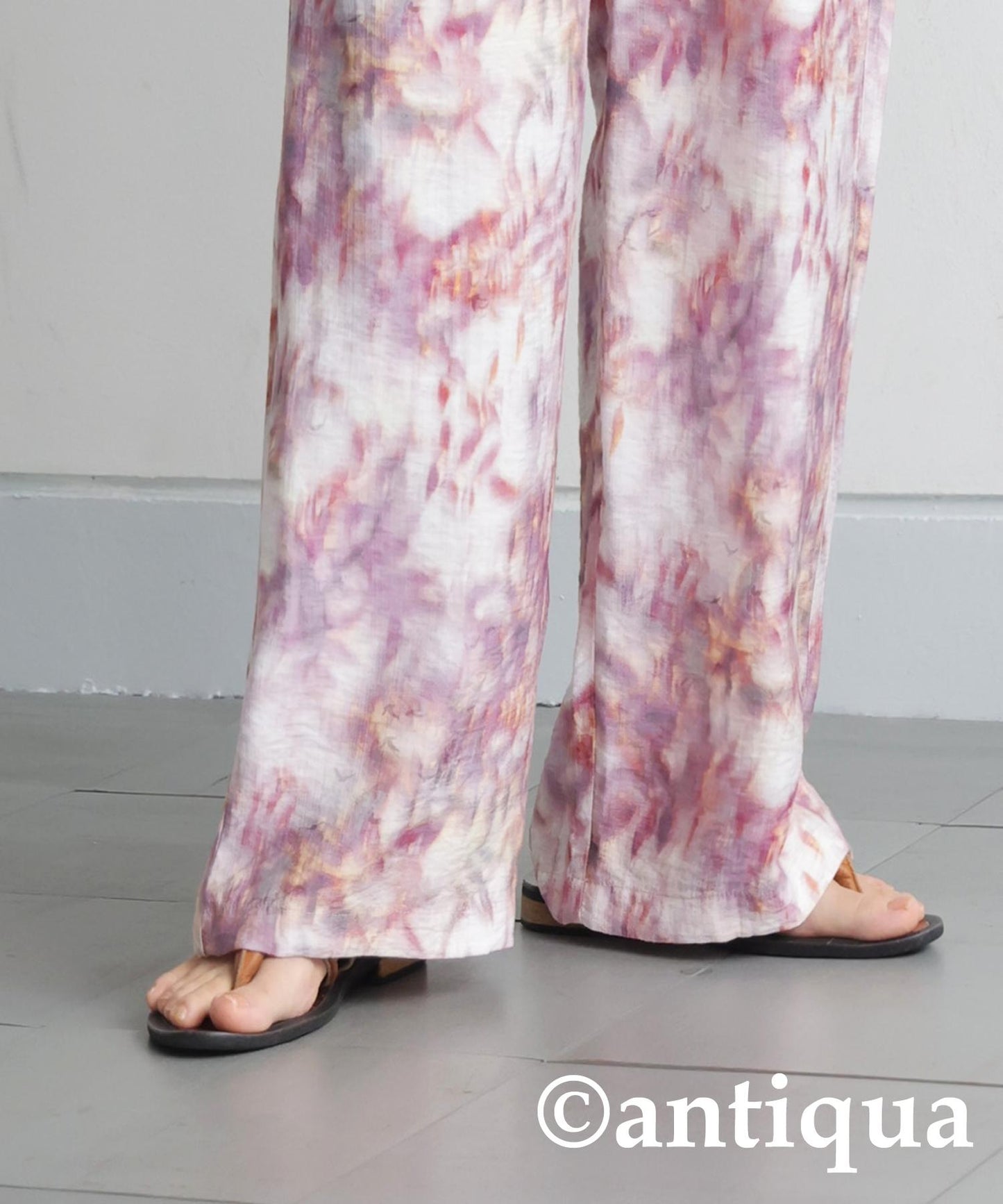 Ladies Watercolor Pattern Straight Pants