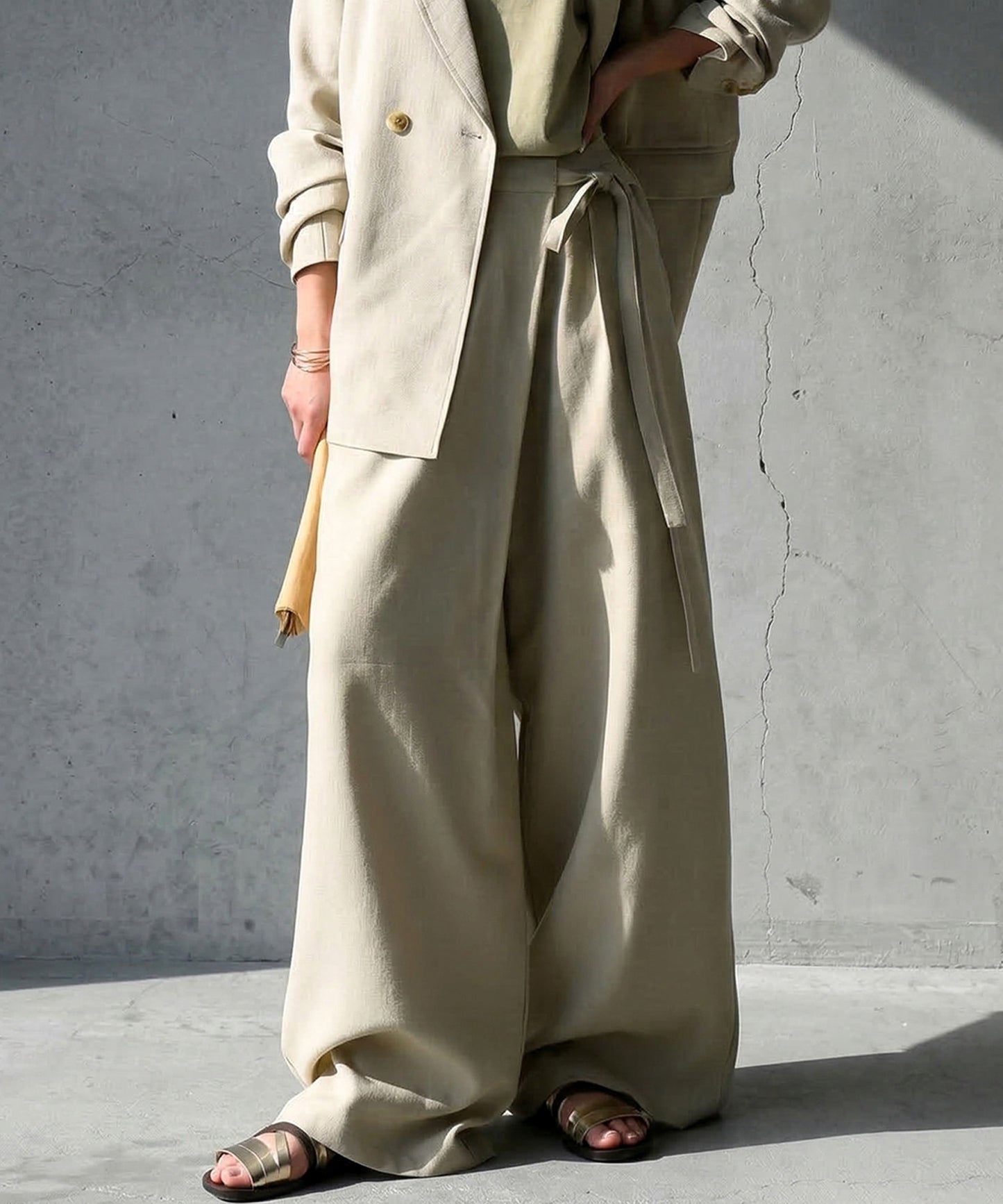 Side Ribbon Wrap Pants Ladies
