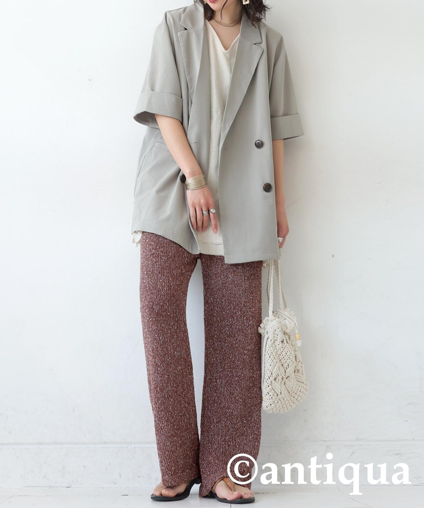 Ladies Slub Knit Pants