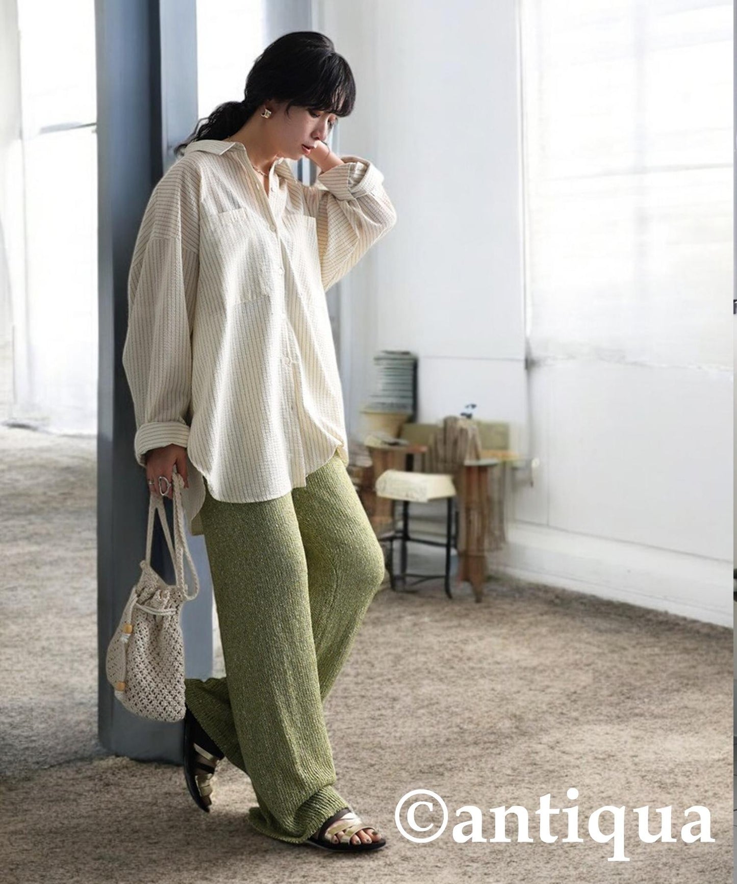 Ladies Slub Knit Pants