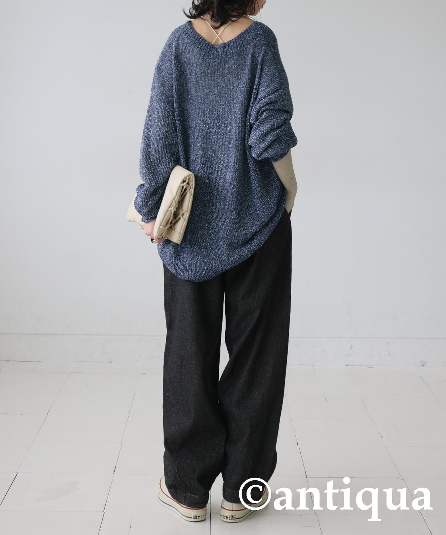 Ladies V-Neck Slub Knit