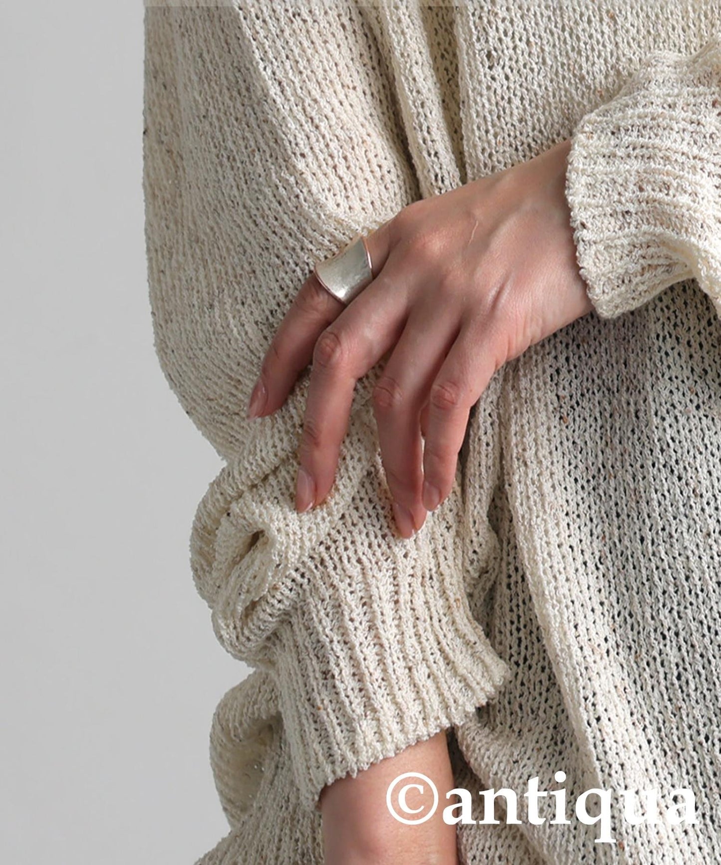 Ladies V-Neck Slub Knit