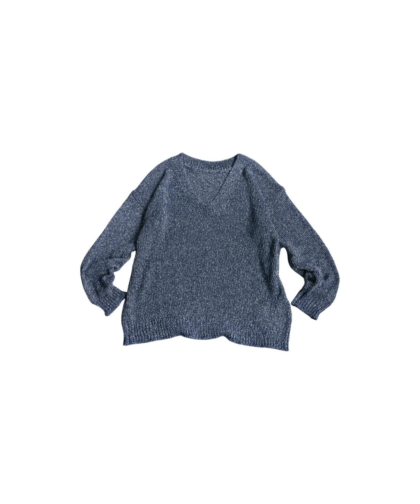 Ladies V-Neck Slub Knit