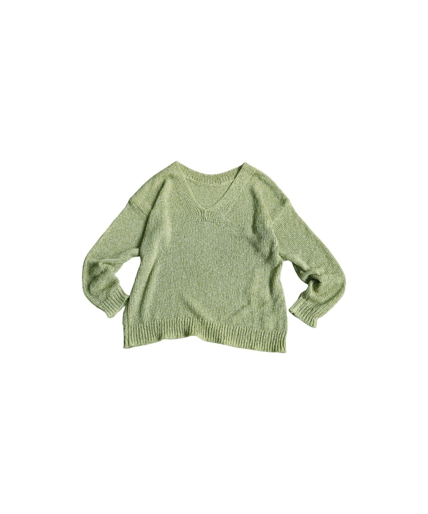 Ladies V-Neck Slub Knit