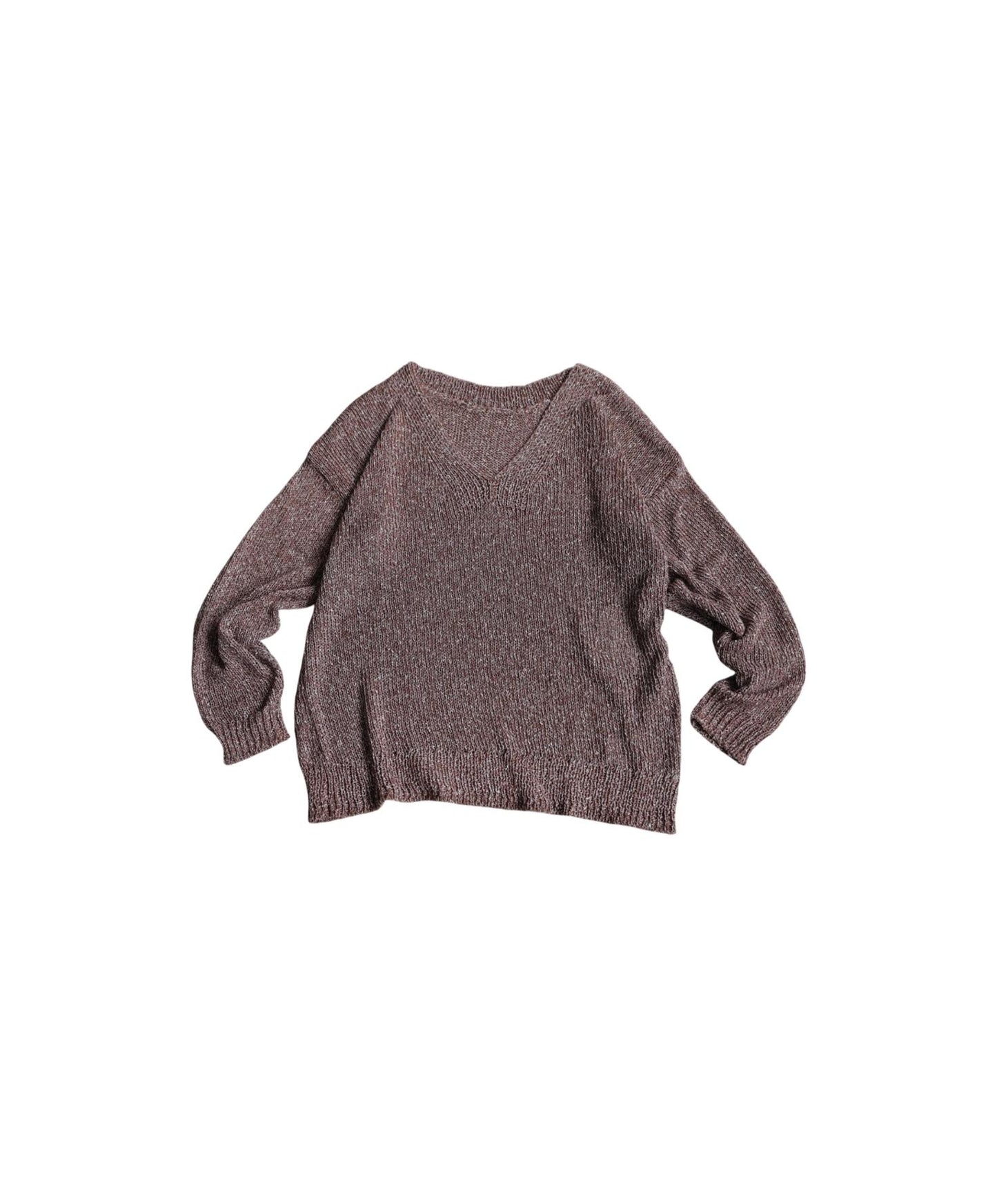 Ladies V-Neck Slub Knit