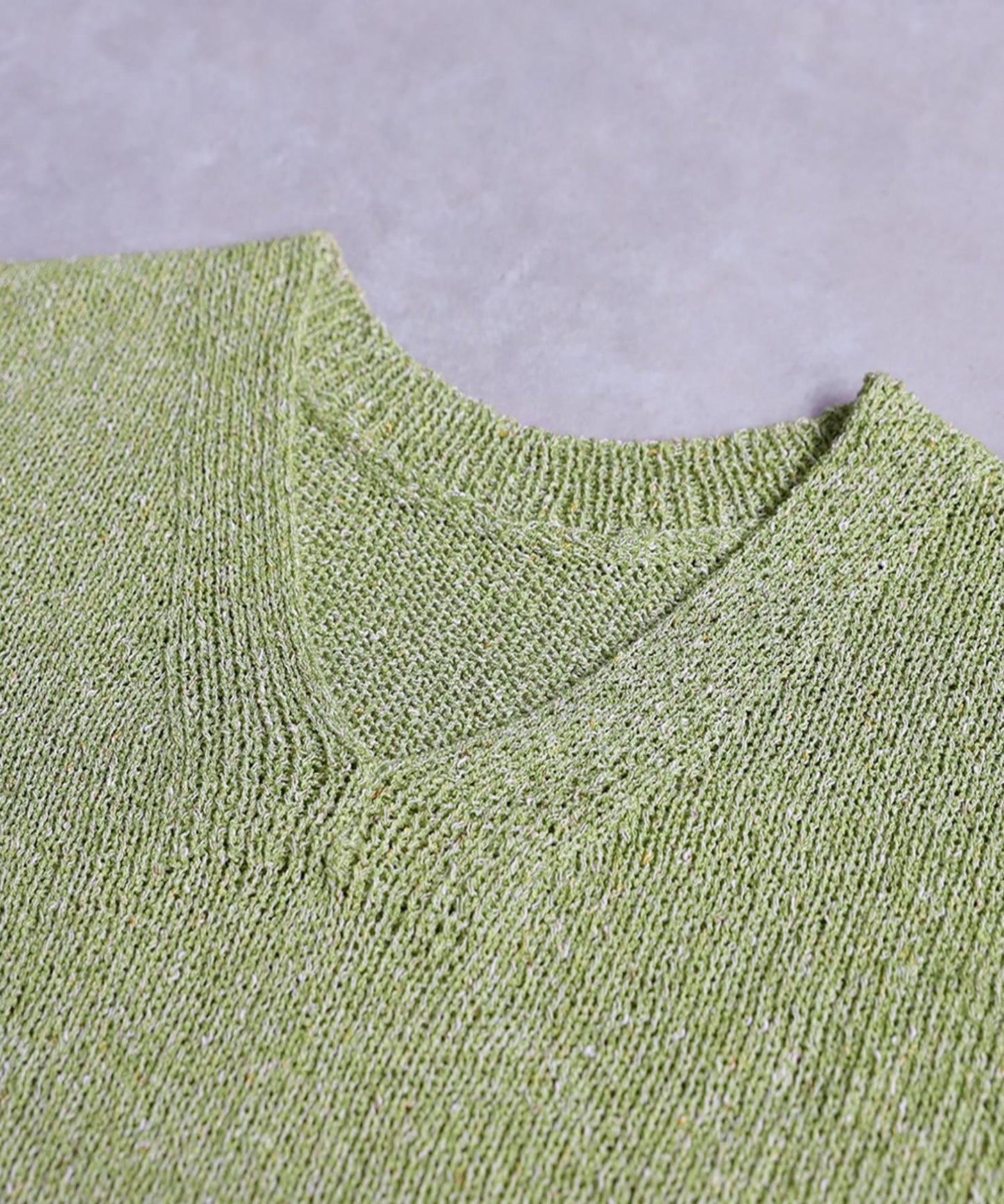 Ladies V-Neck Slub Knit