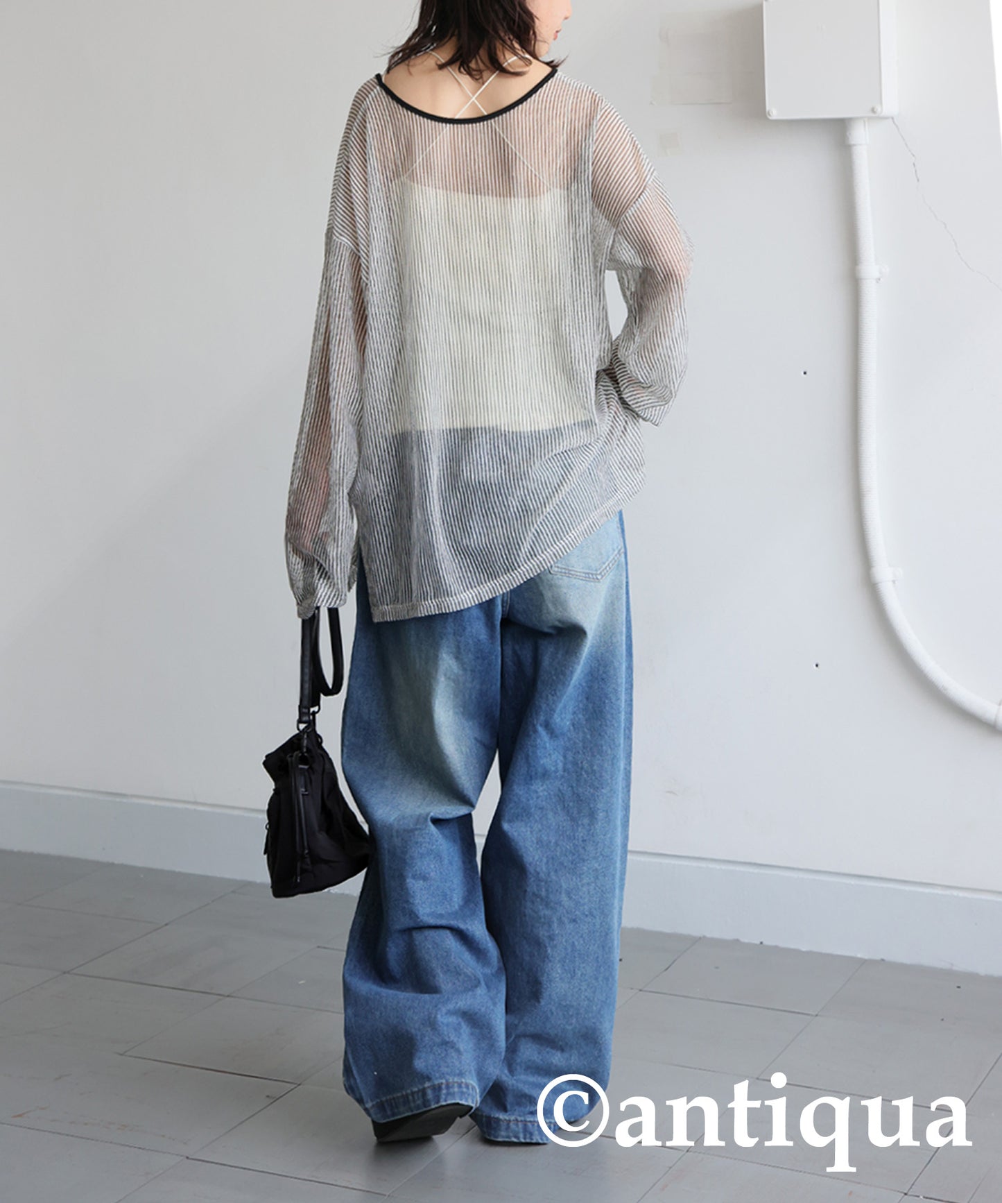 Ladies Striped Sheer Top