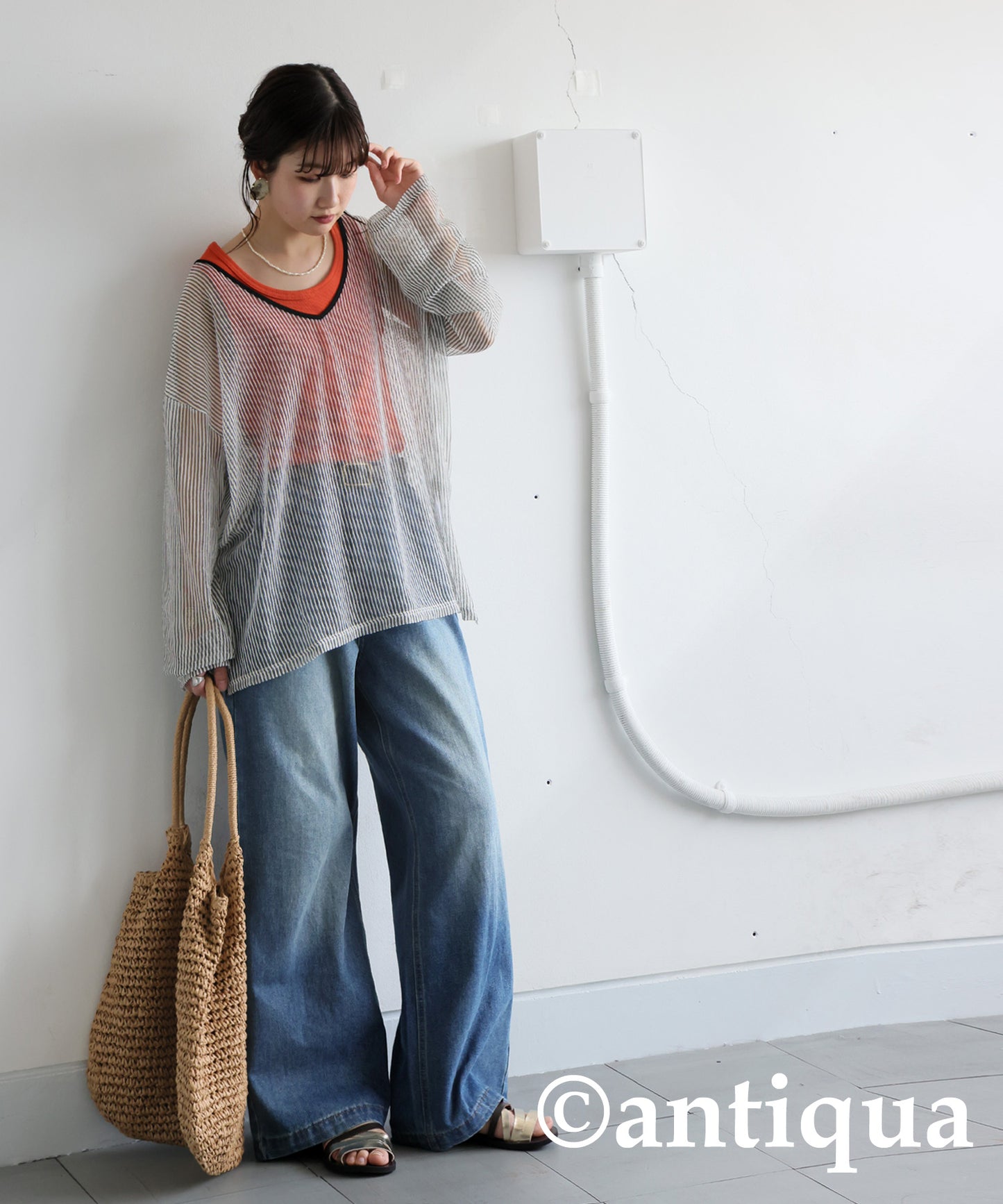 Ladies Striped Sheer Top