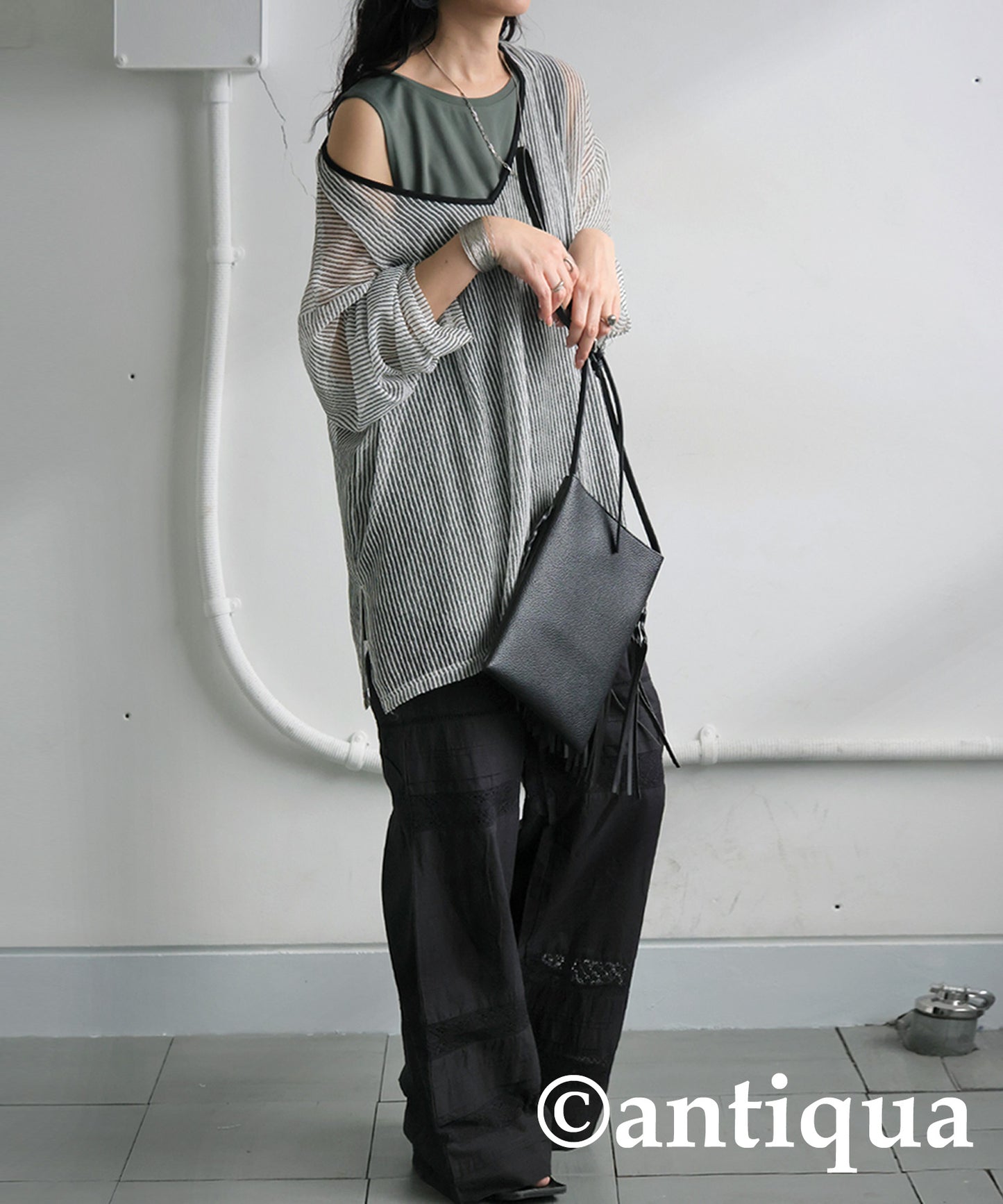 Ladies Striped Sheer Top