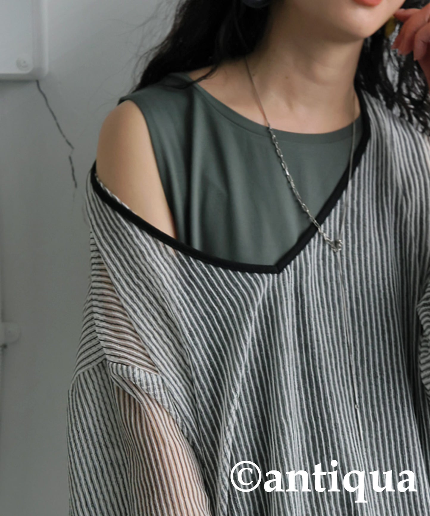 Ladies Striped Sheer Top