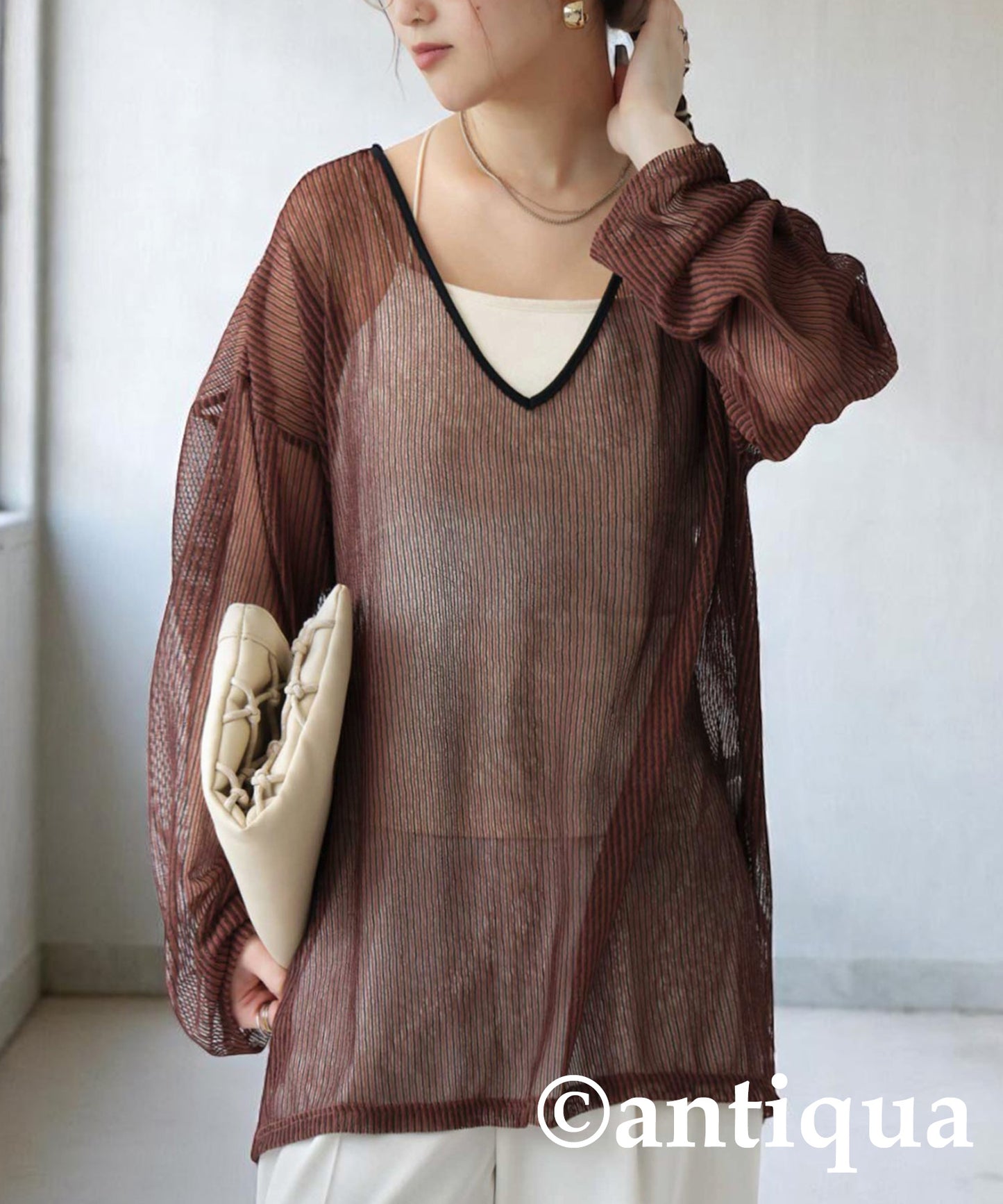 Ladies Striped Sheer Top