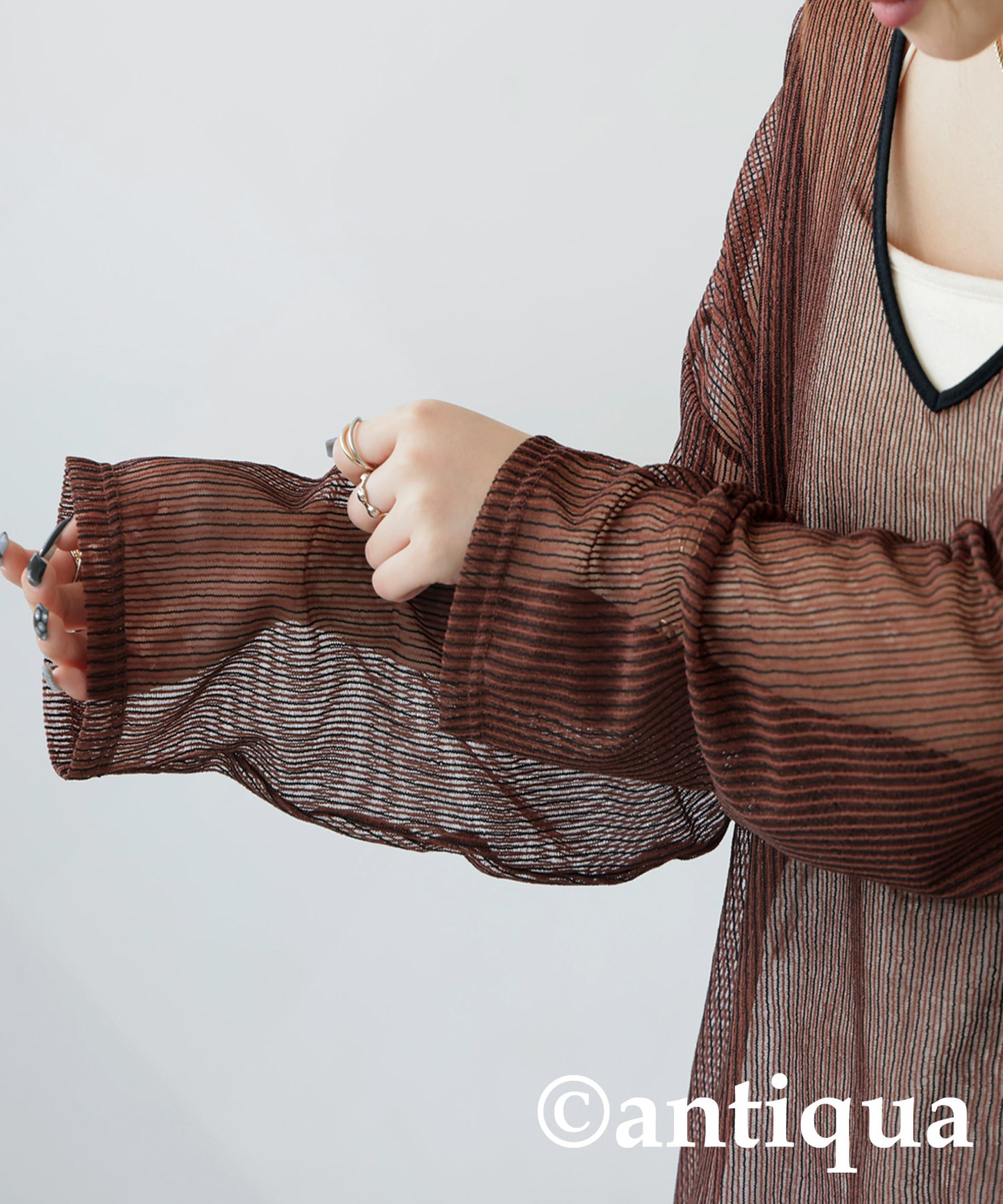 Ladies Striped Sheer Top