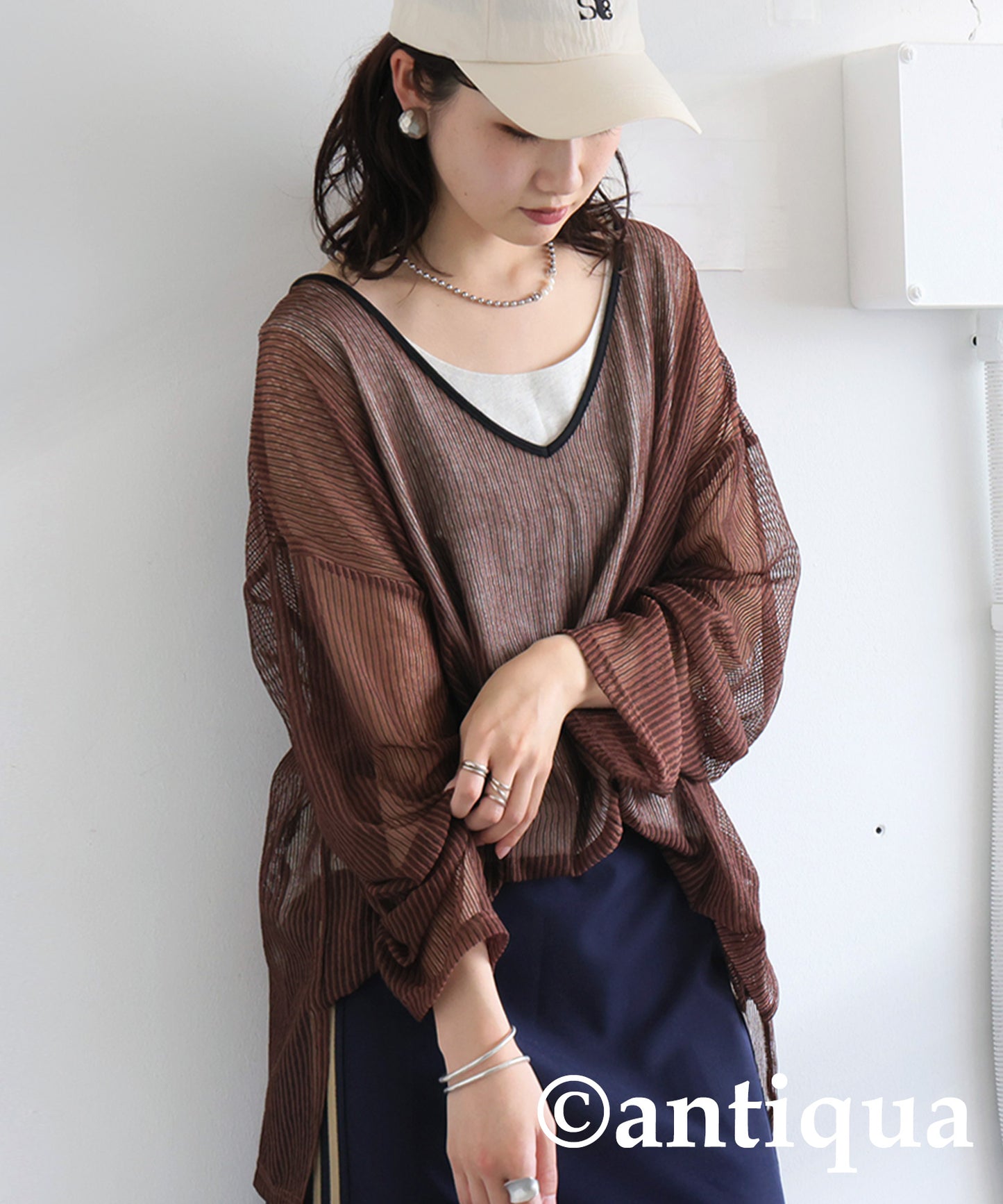 Ladies Striped Sheer Top