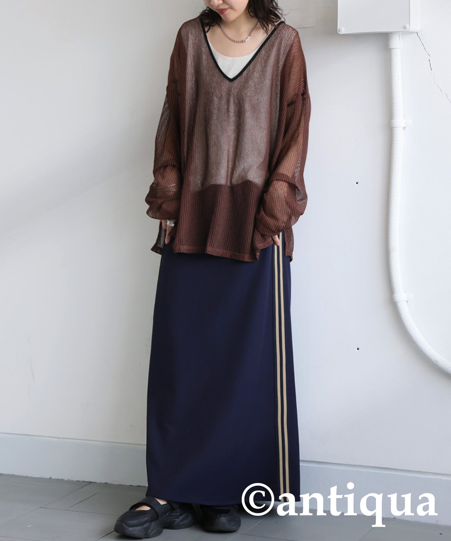 Ladies Striped Sheer Top