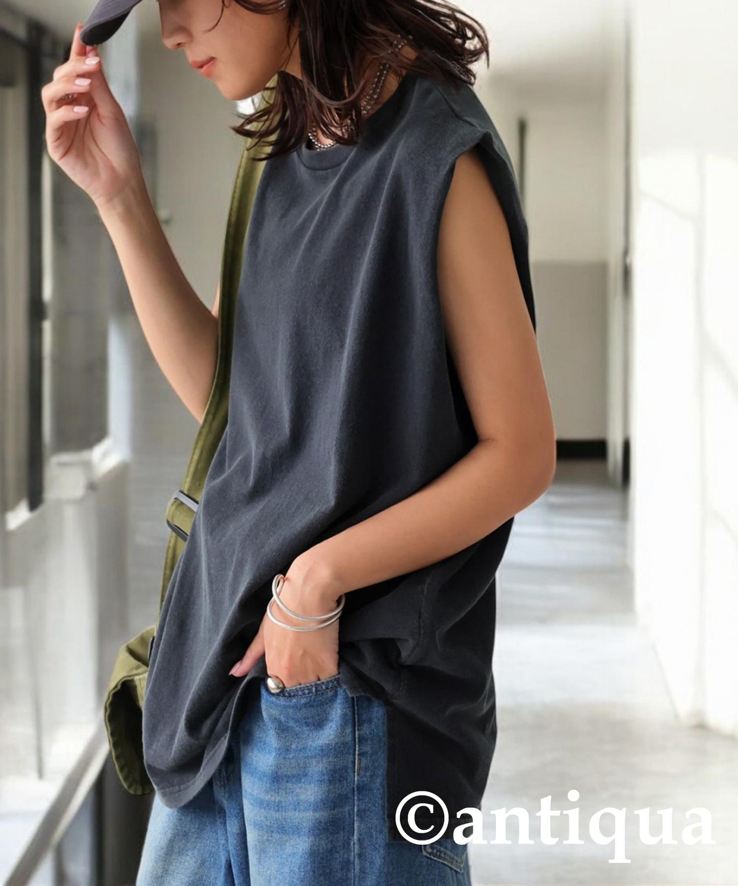 Ladies Acid Wash Sleeveless Tops