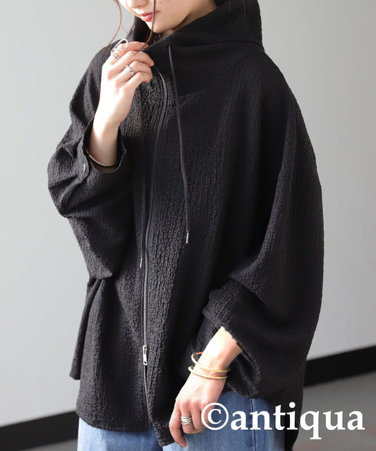 Ladies Double Zip Jacquard Hoodie