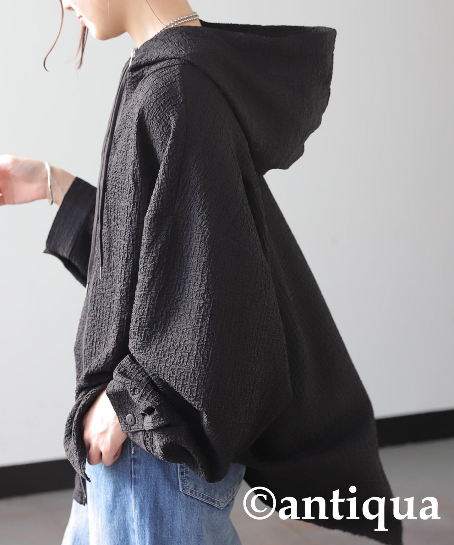 Ladies Double Zip Jacquard Hoodie