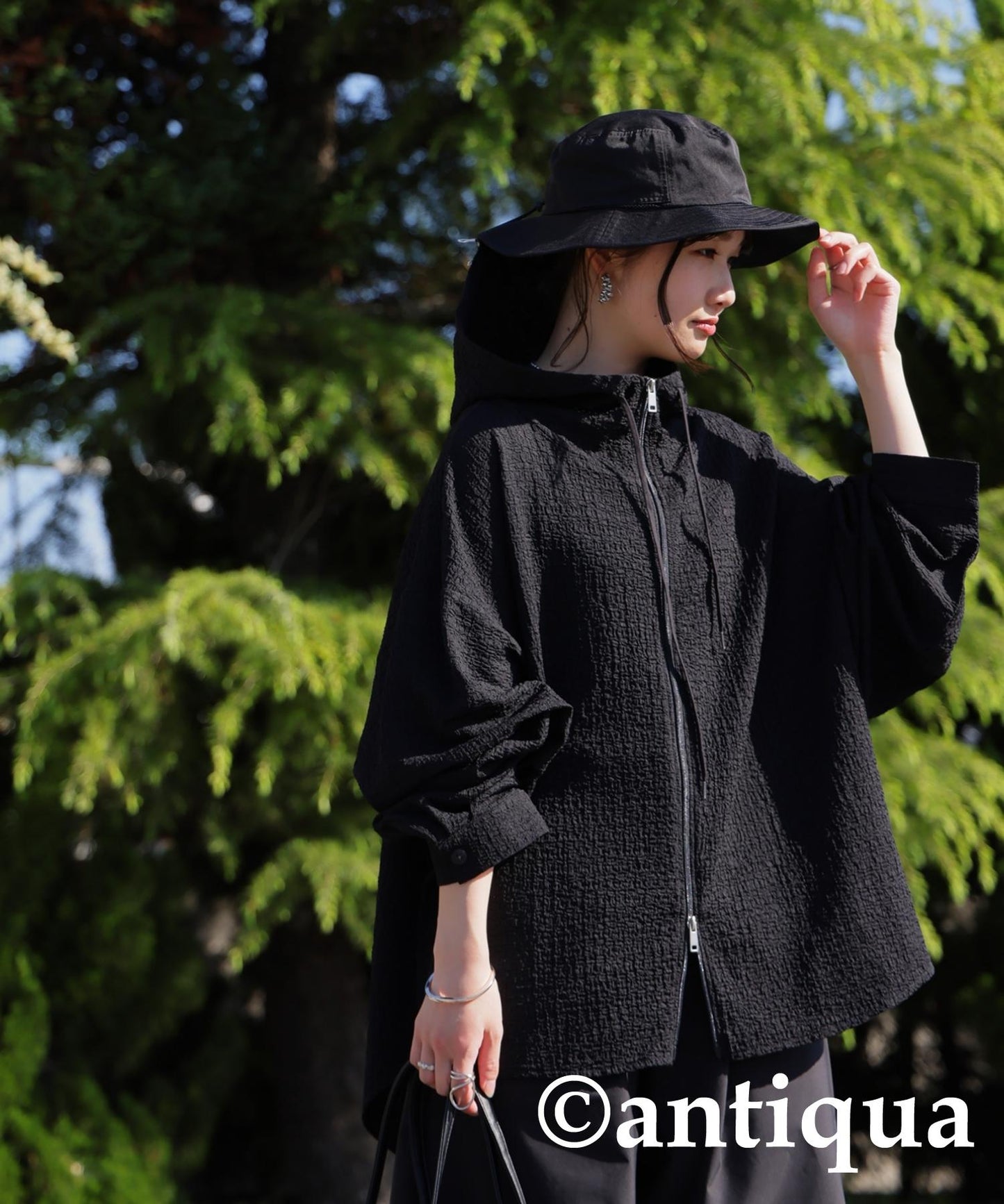 Ladies Double Zip Jacquard Hoodie