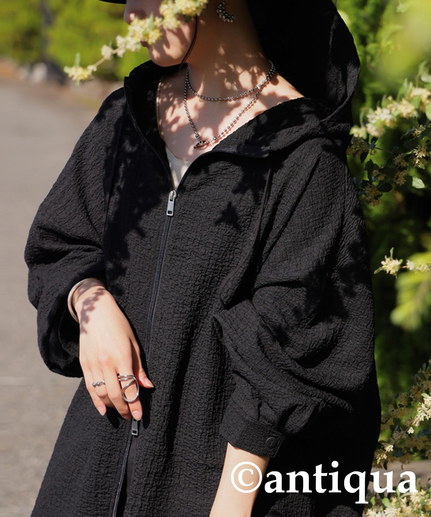 Ladies Double Zip Jacquard Hoodie