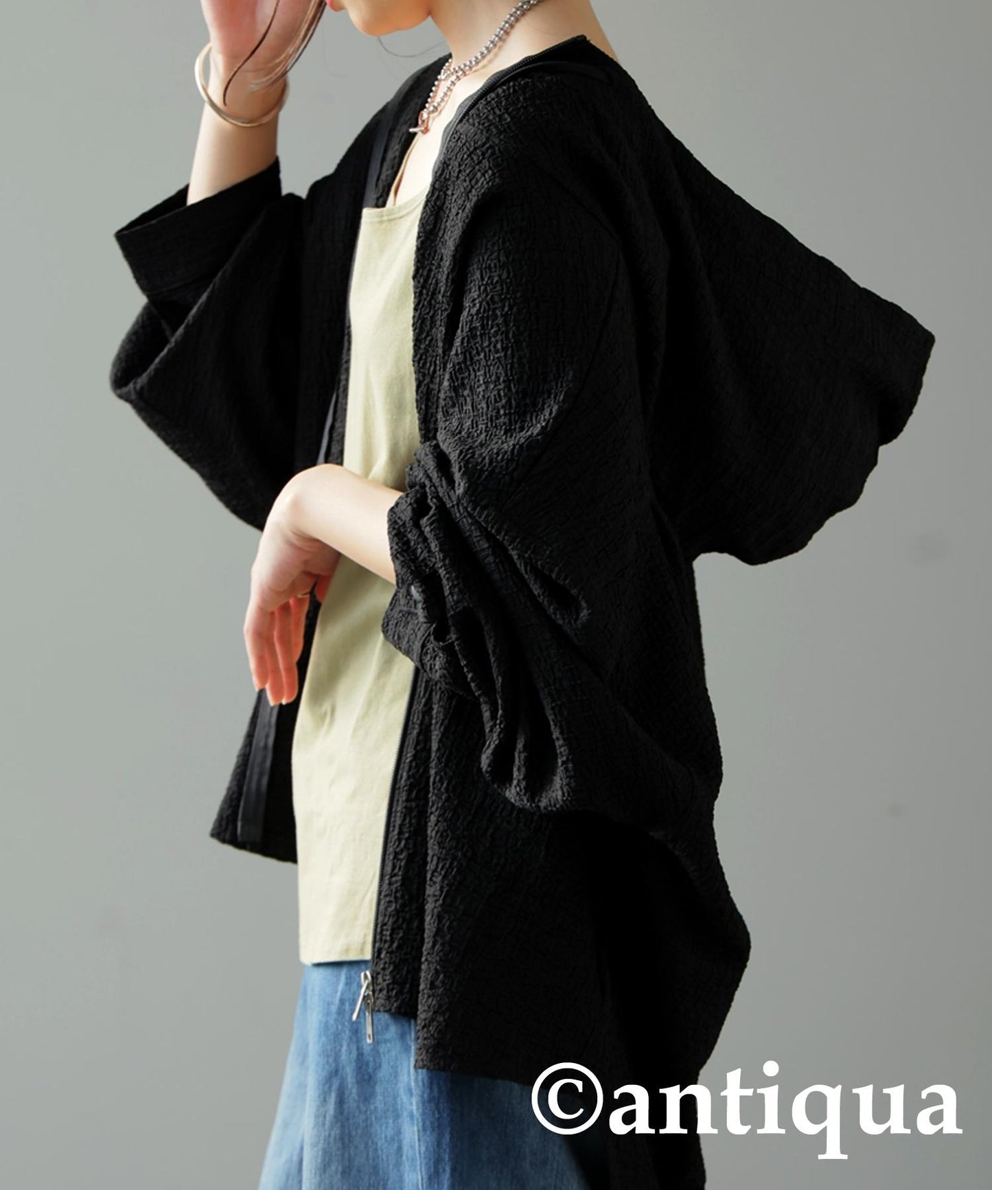 Ladies Double Zip Jacquard Hoodie