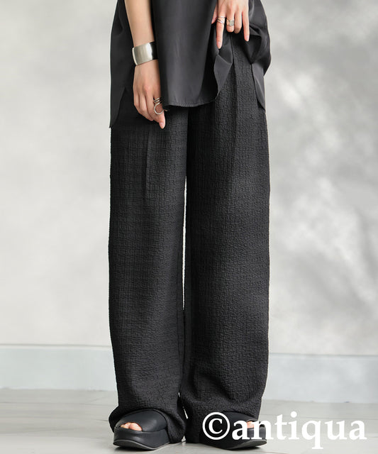 Ladies Puffy Jacquard Tucked Pants