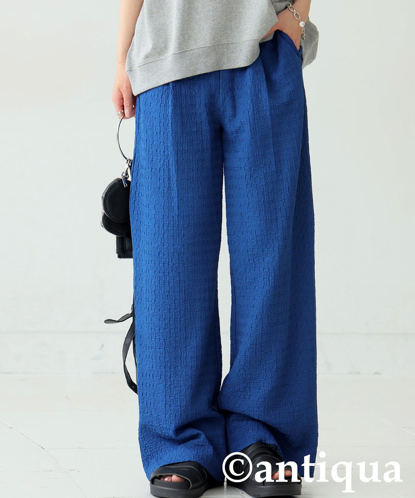 Ladies Puffy Jacquard Tucked Pants