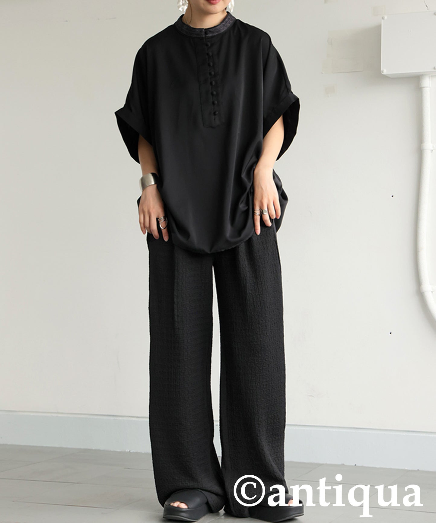 Ladies Puffy Jacquard Tucked Pants