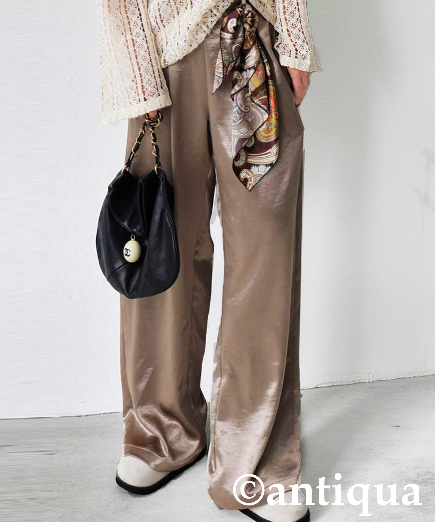 Ladies Satin Wide Pants
