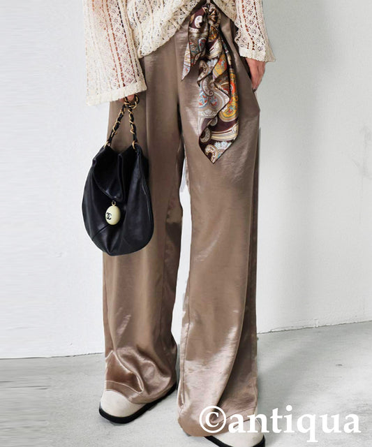Ladies Satin Wide Pants