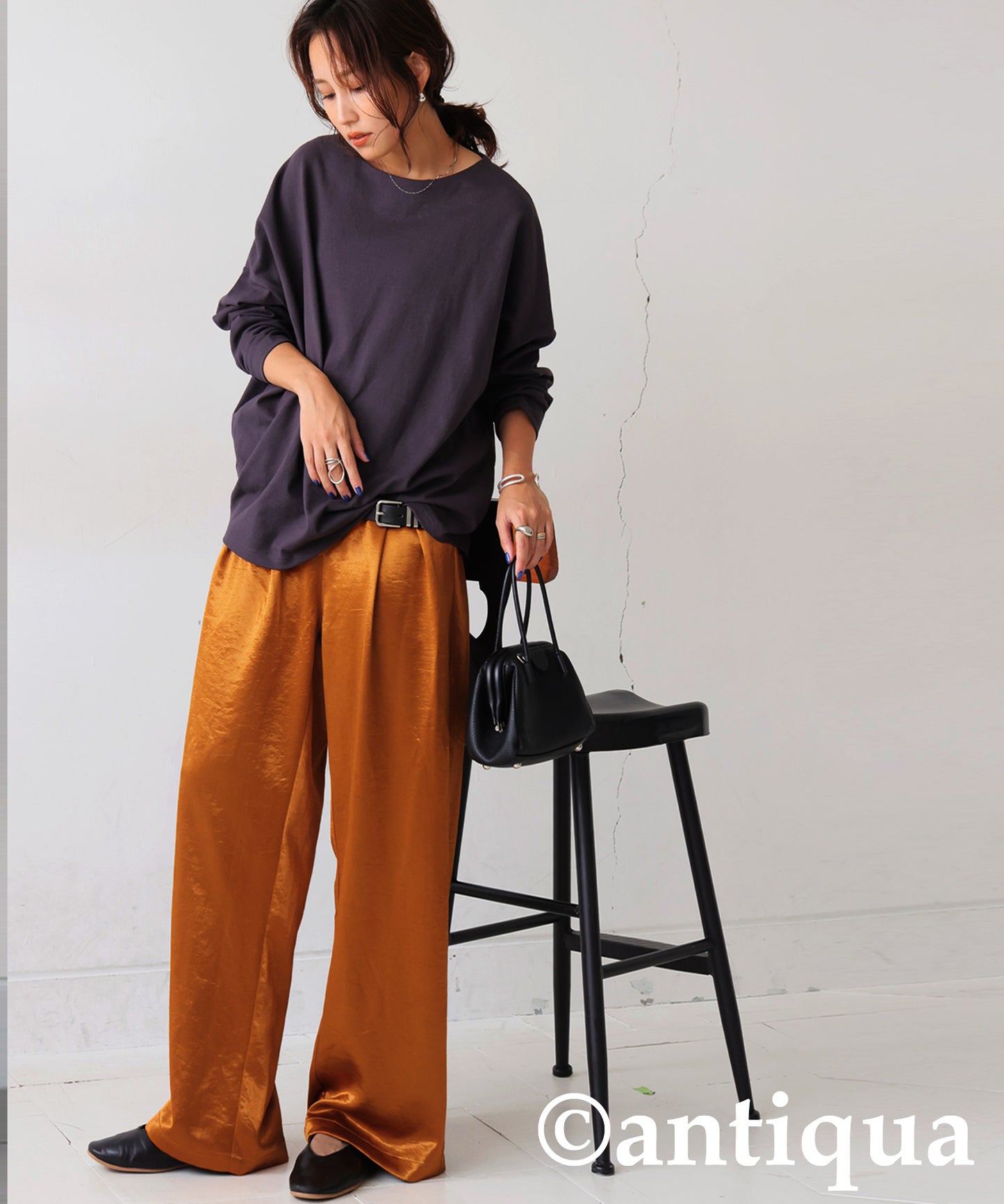 Ladies Satin Wide Pants