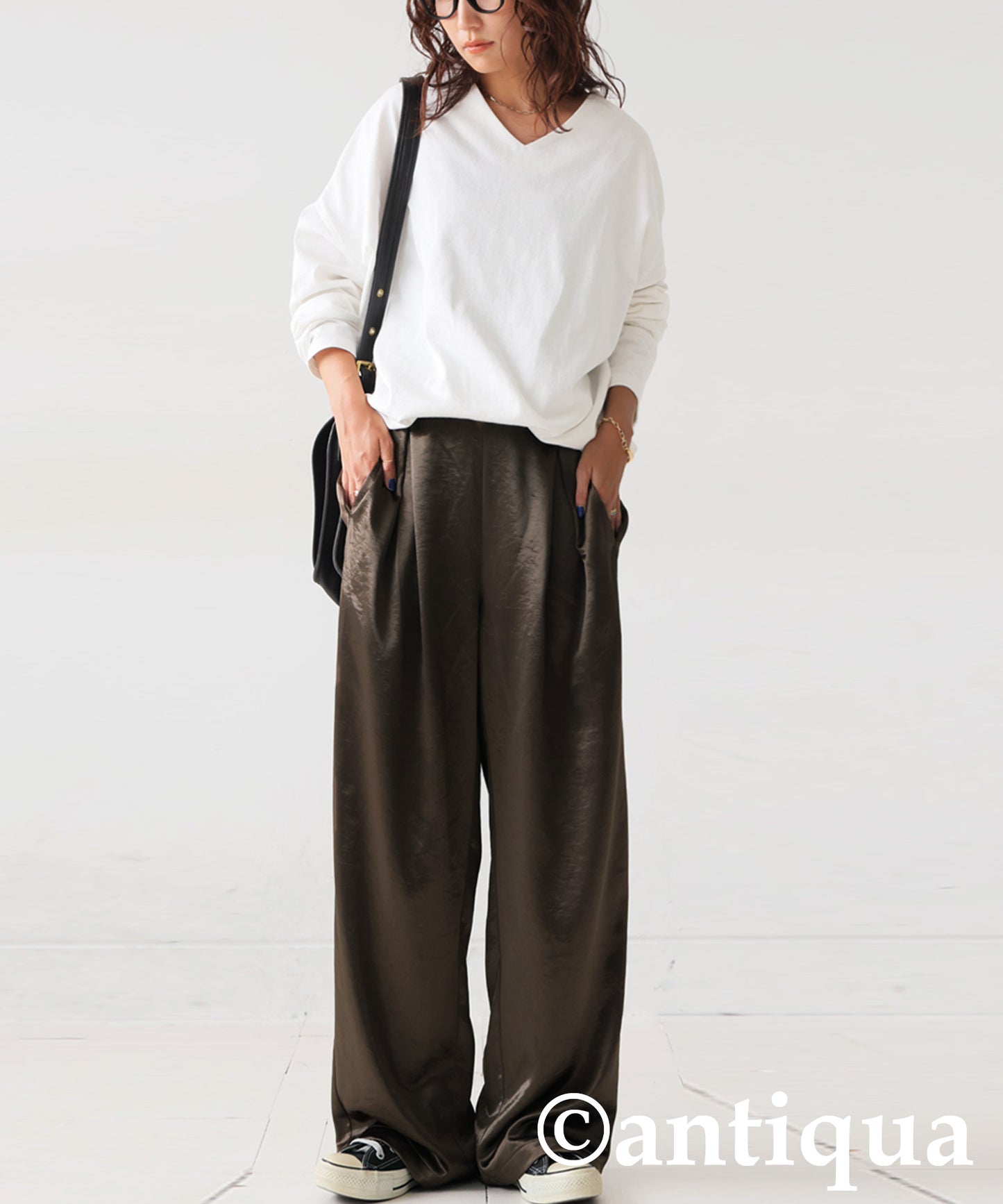 Ladies Satin Wide Pants