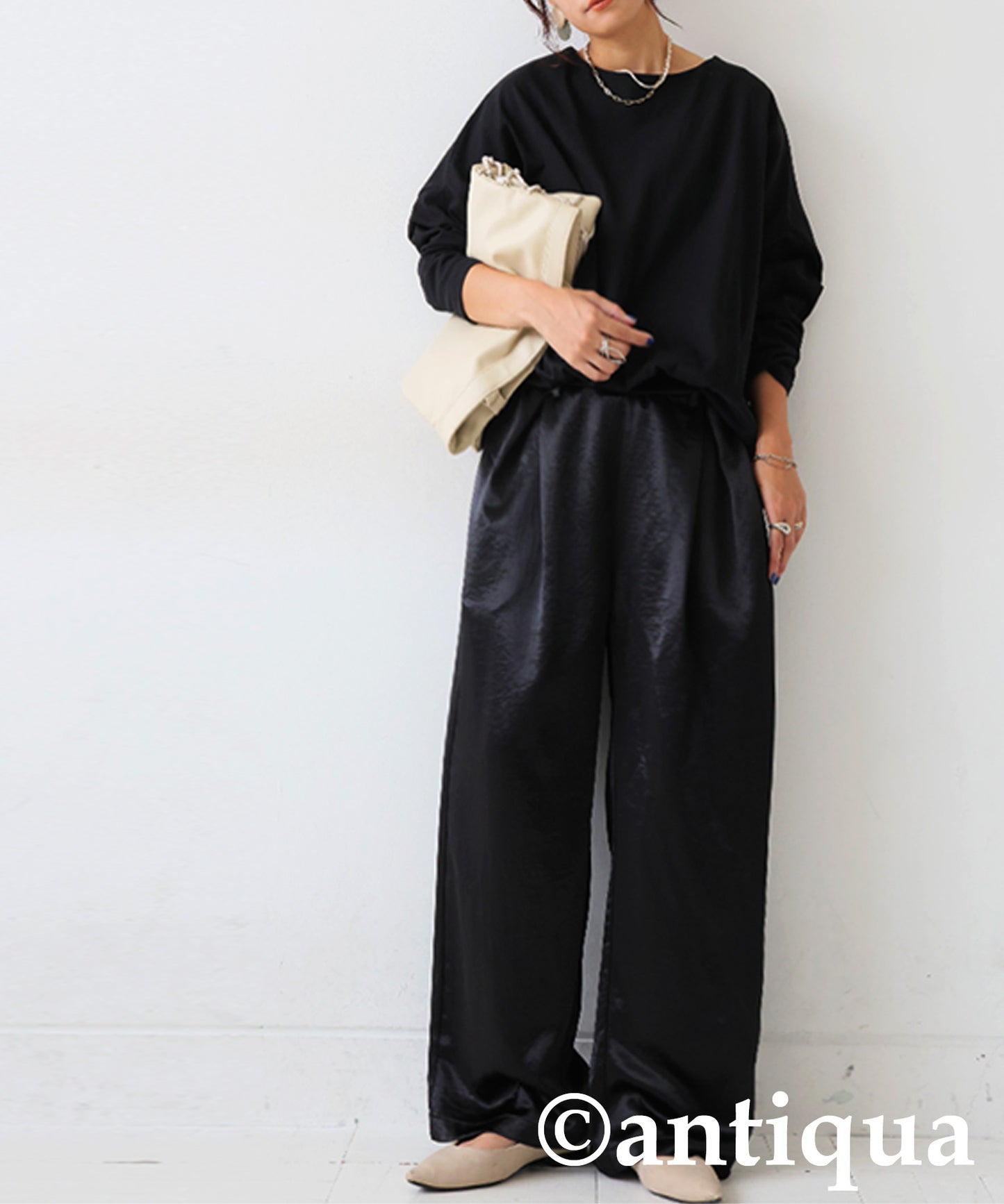 Ladies Satin Wide Pants