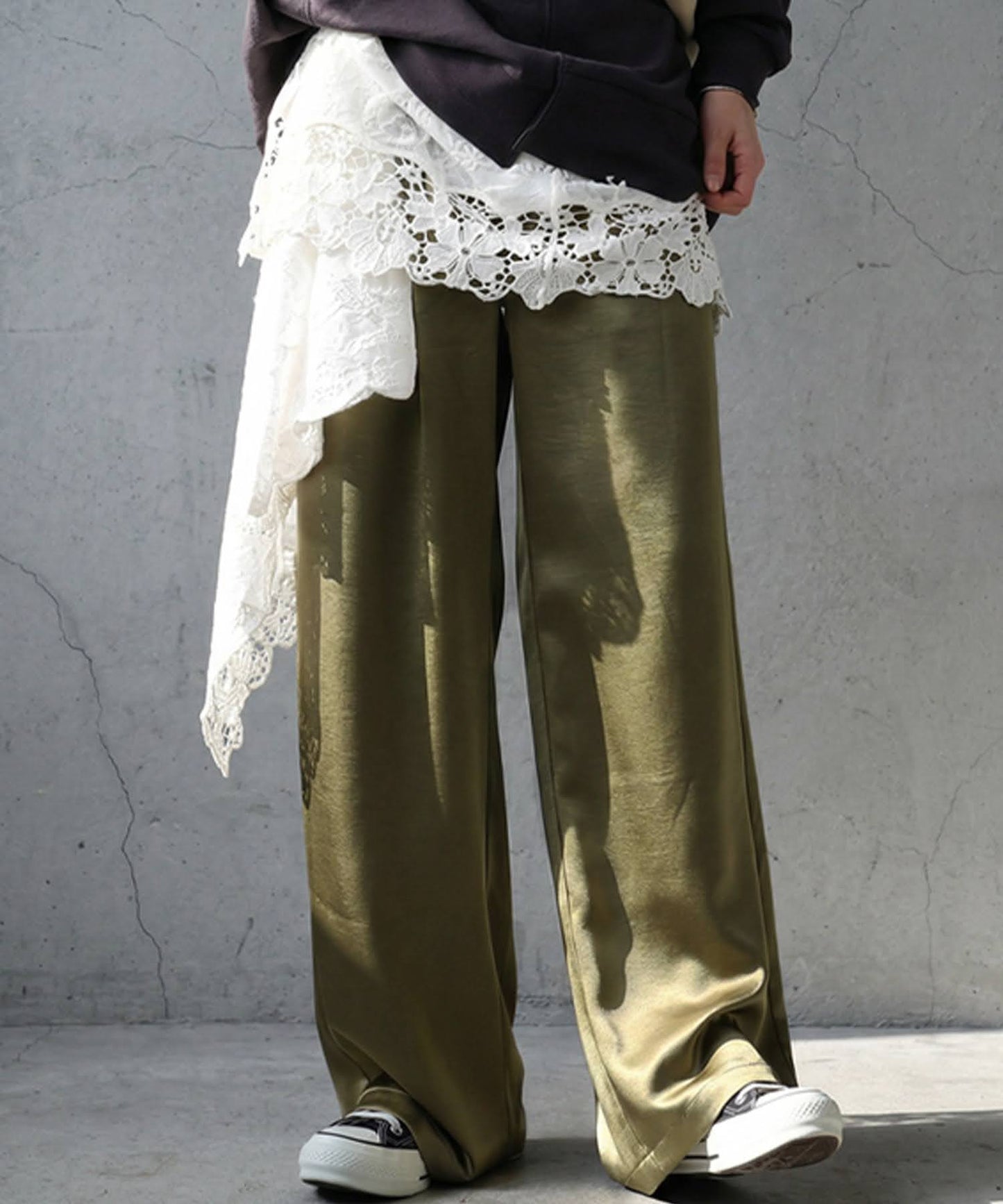 Ladies Satin Wide Pants