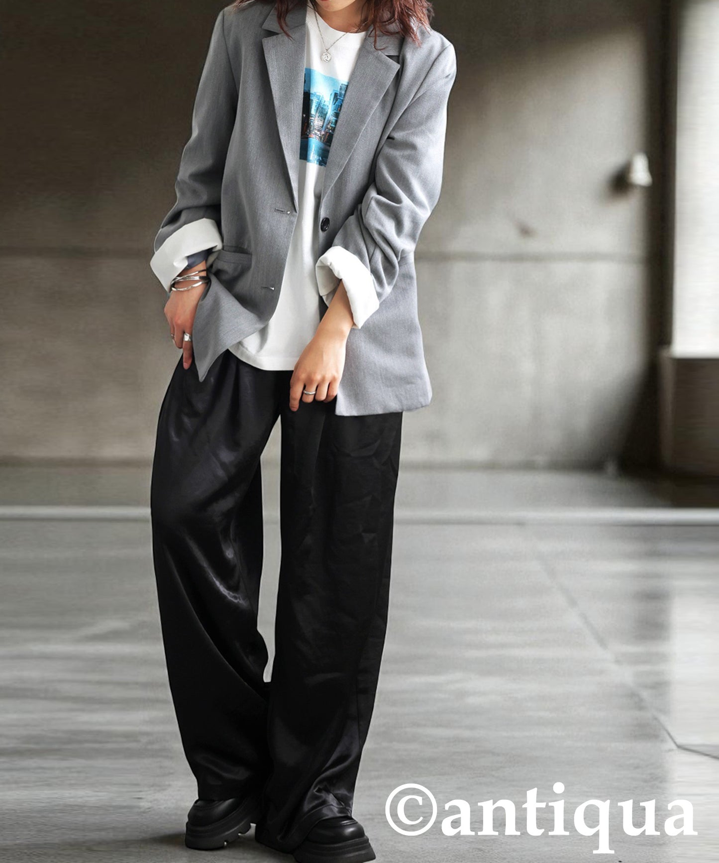 Ladies Satin Wide Pants