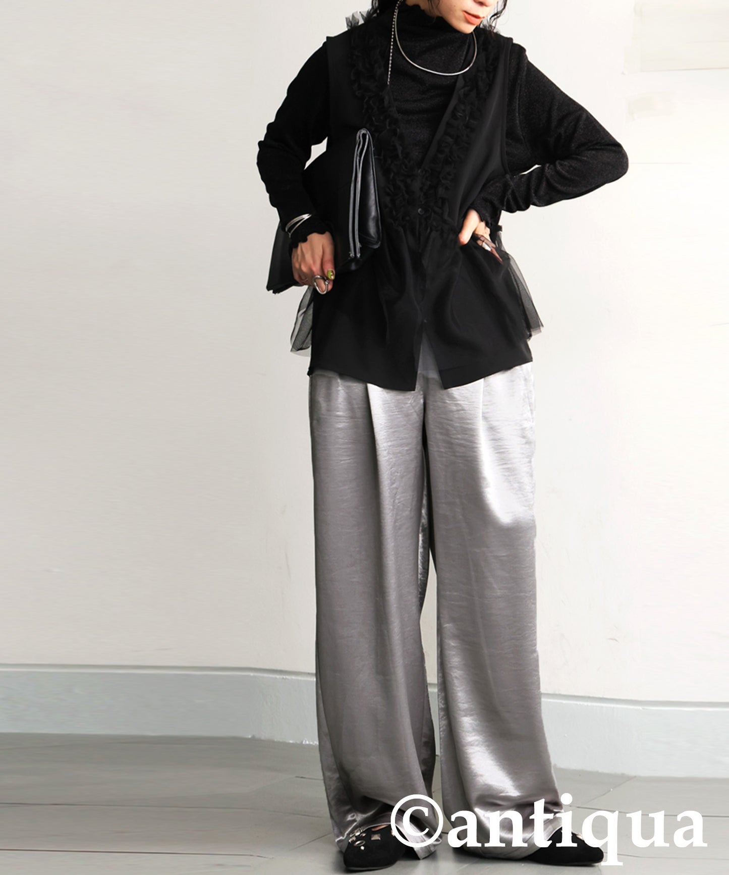Ladies Satin Wide Pants