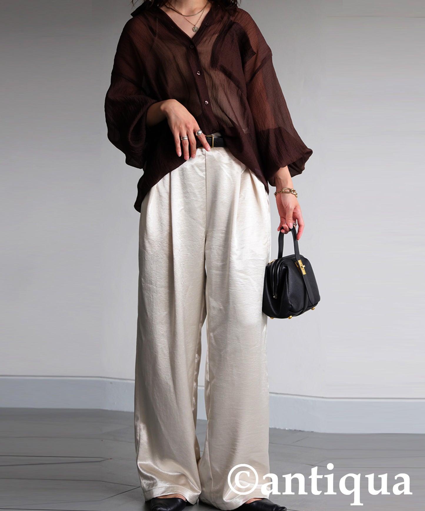 Ladies Satin Wide Pants