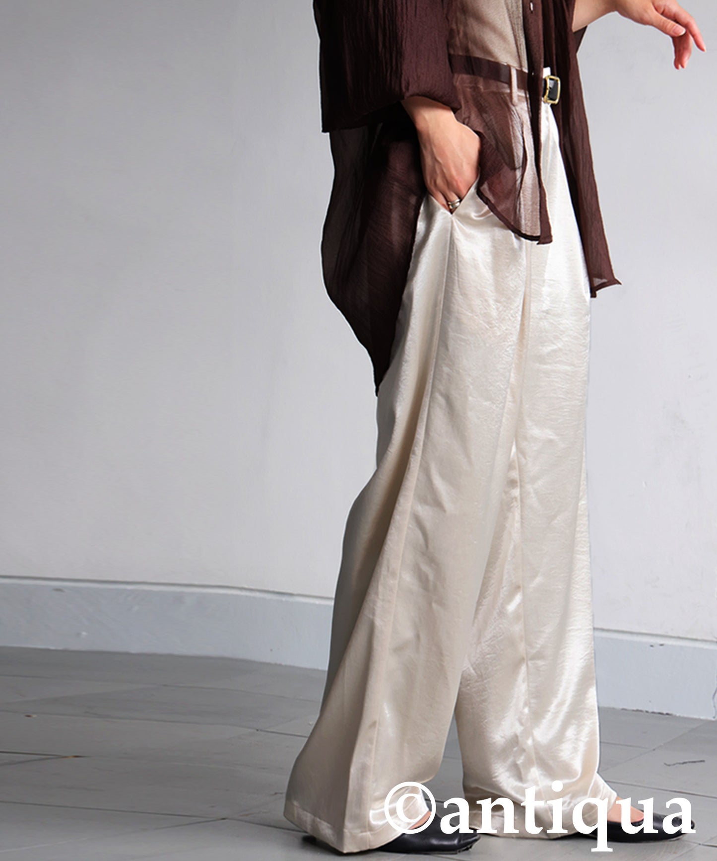 Ladies Satin Wide Pants
