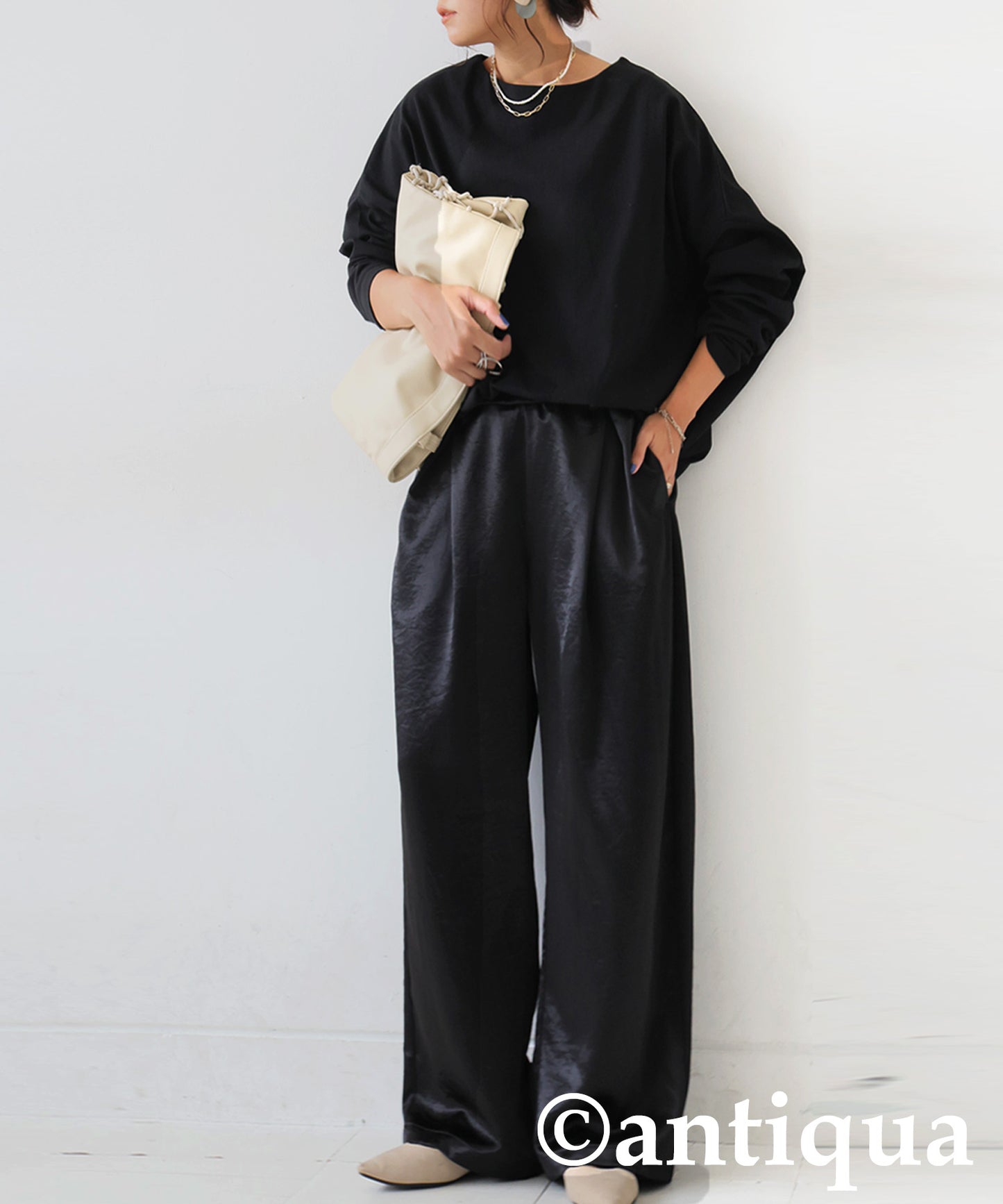 Ladies Satin Wide Pants