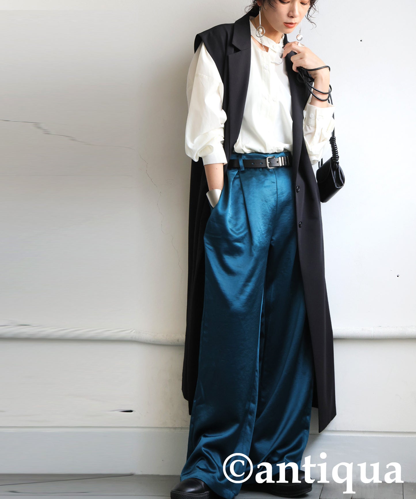 Ladies Satin Wide Pants