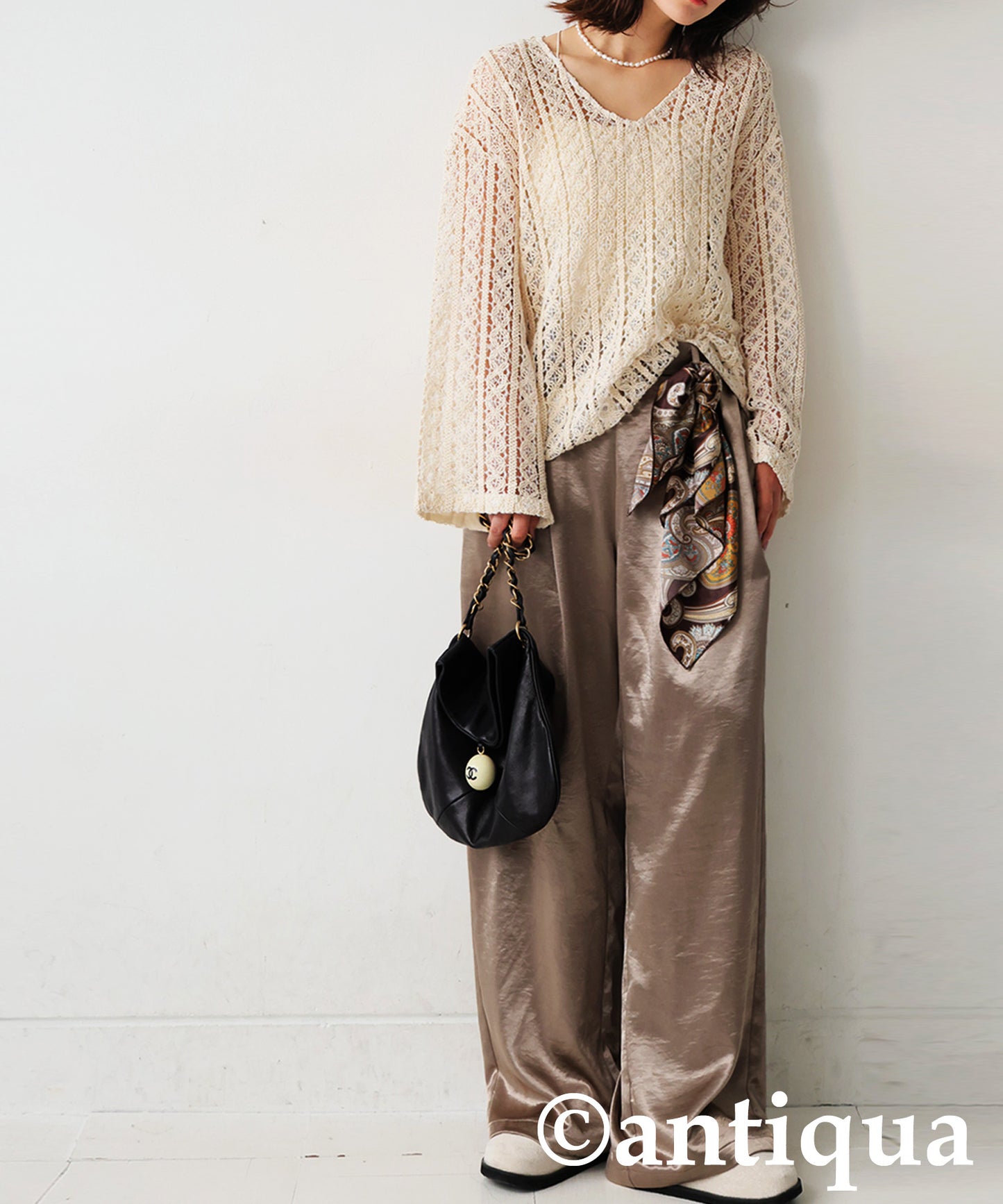 Ladies Satin Wide Pants