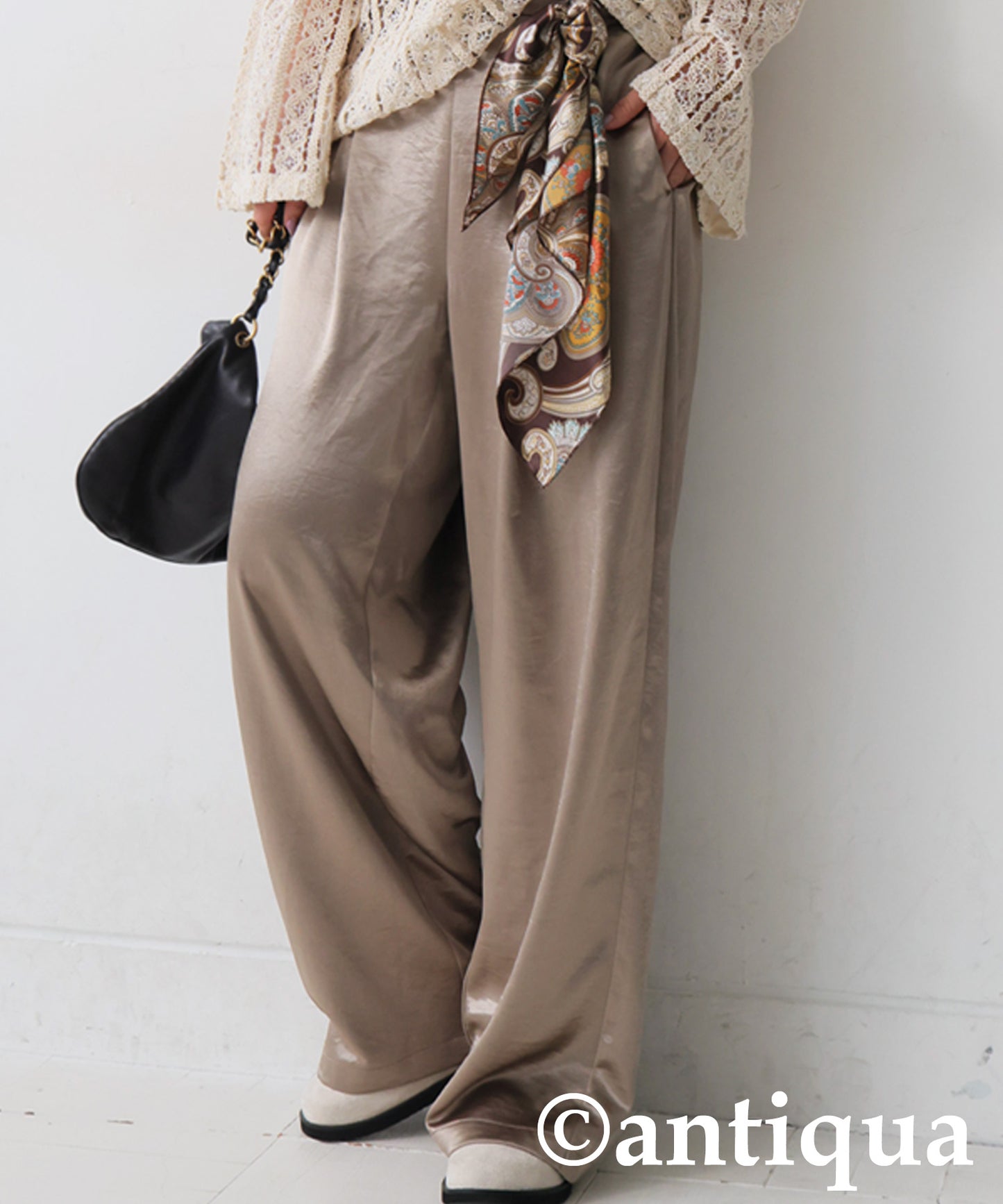 Ladies Satin Wide Pants