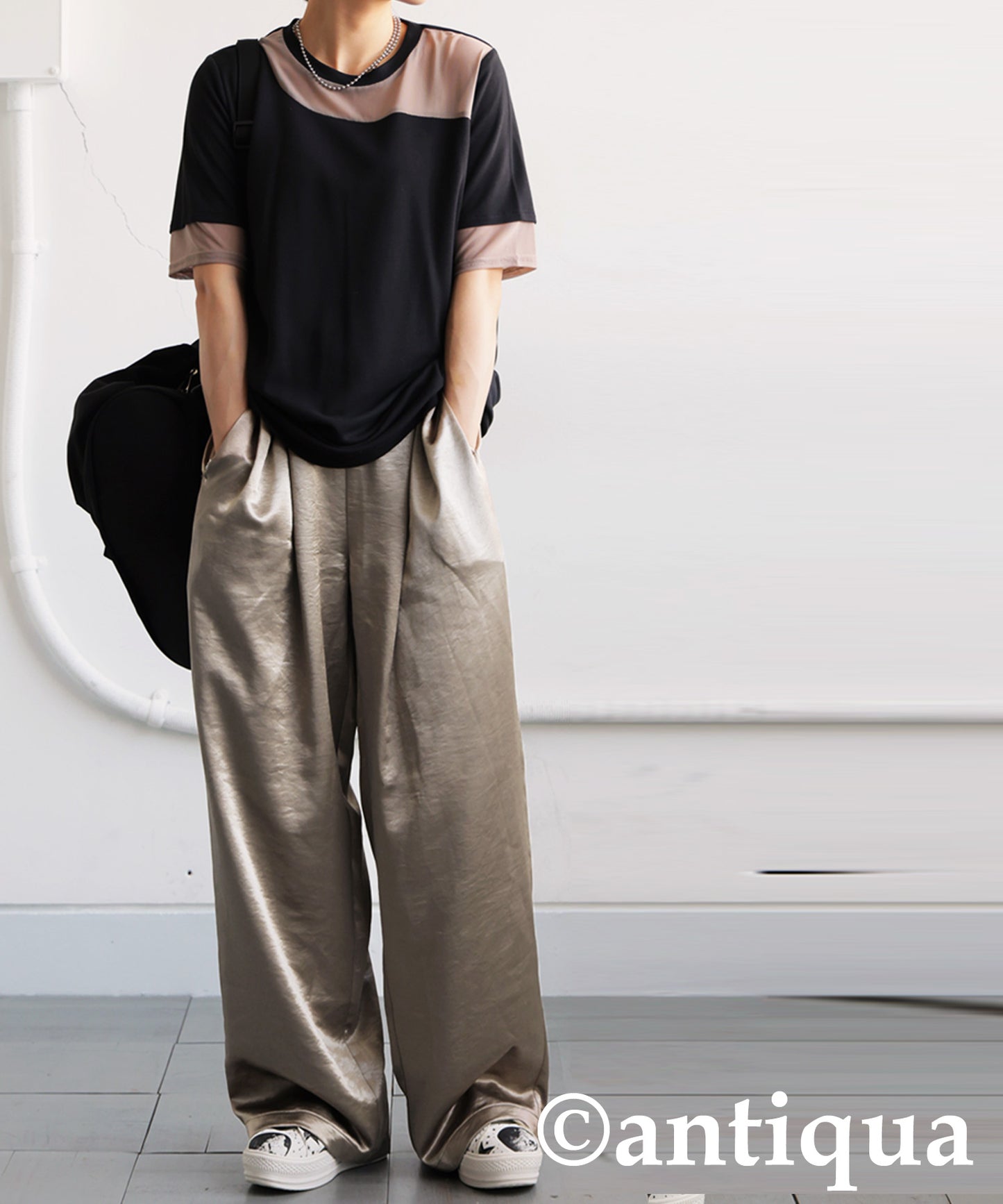 Ladies Satin Wide Pants