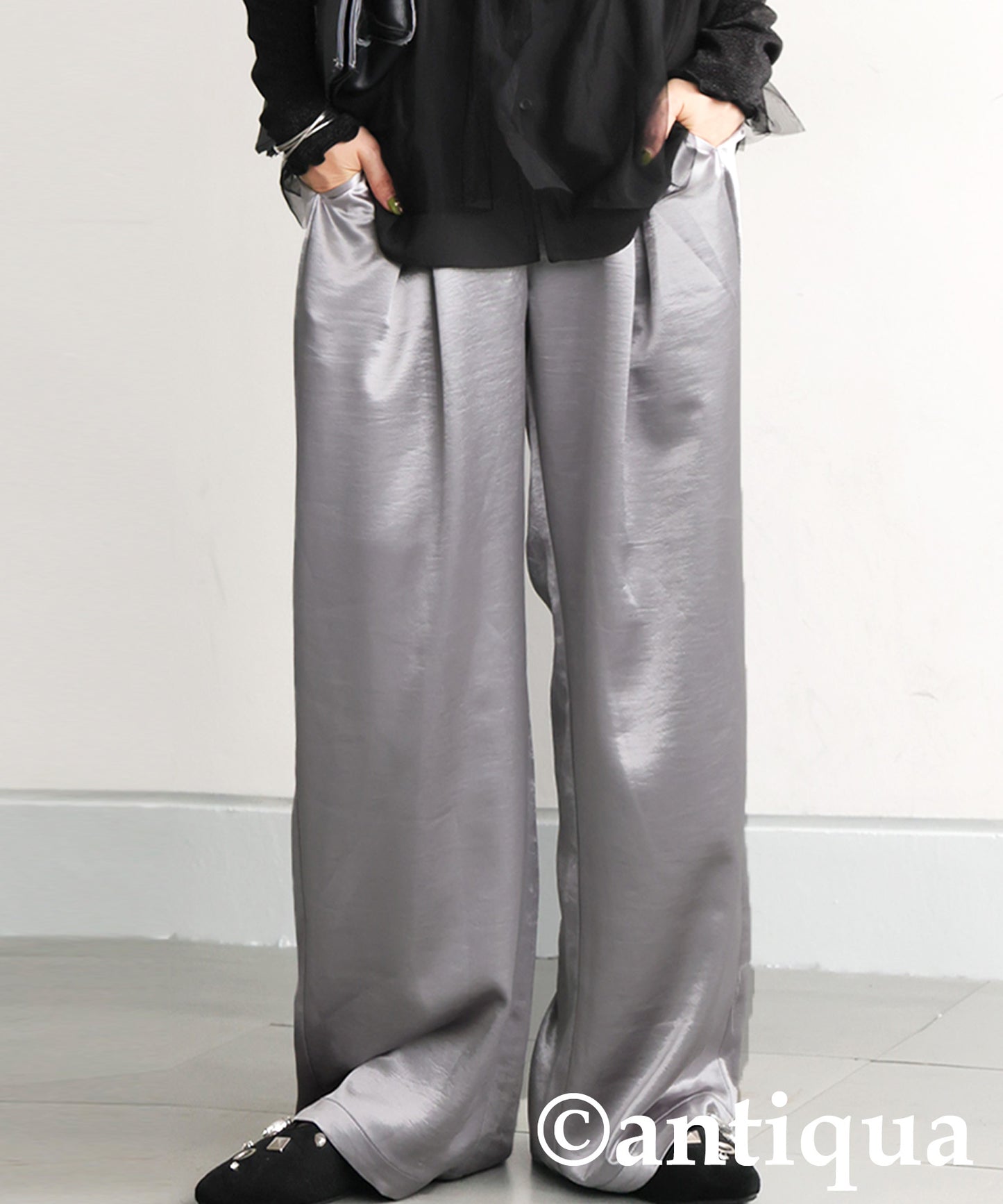 Ladies Satin Wide Pants