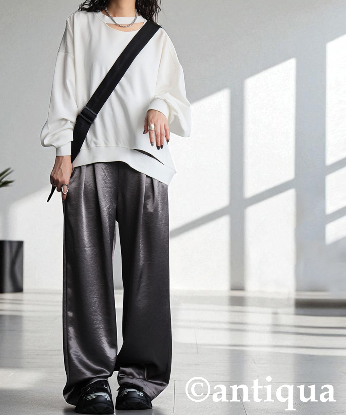 Ladies Satin Wide Pants